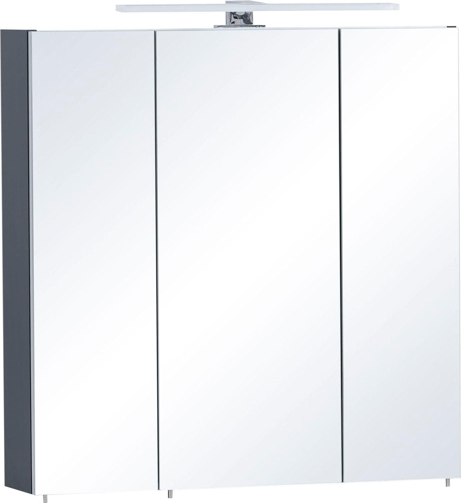 WELLTIME Spiegelschrank Kent 70cm mit LED und Steckdose