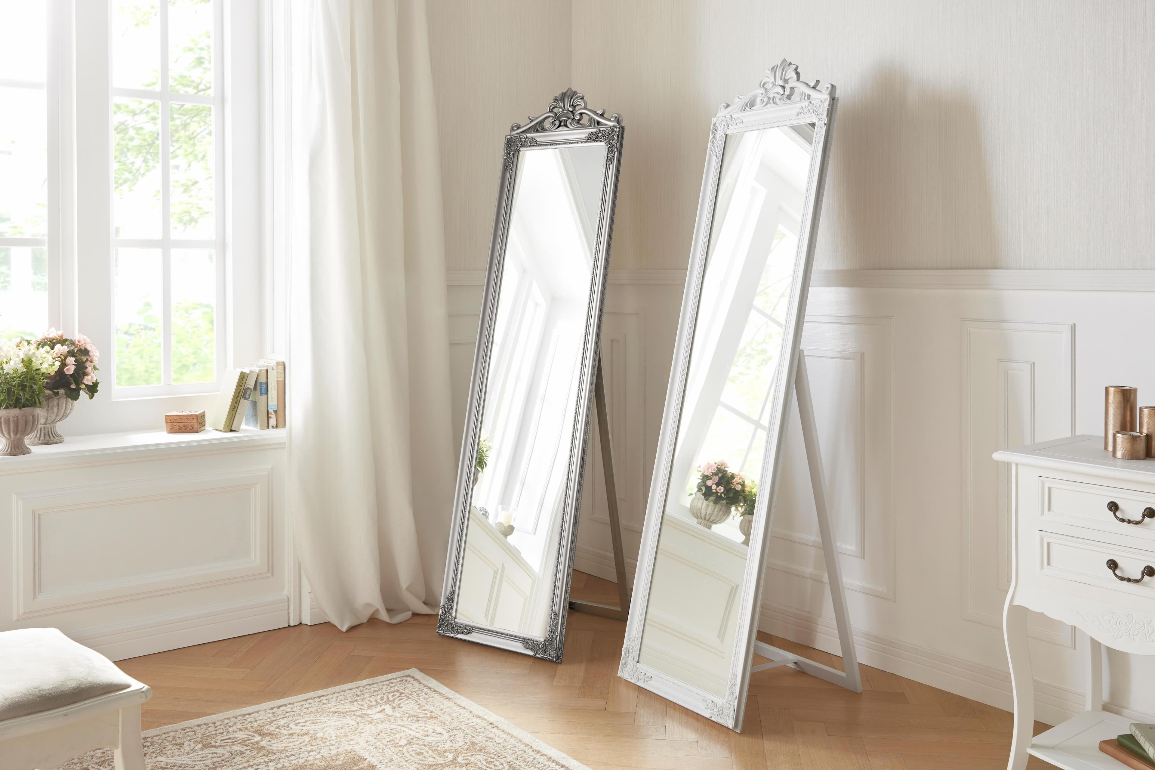 Leonique Dekospiegel King Standspiegel Weiß Klappbarer Standfuß