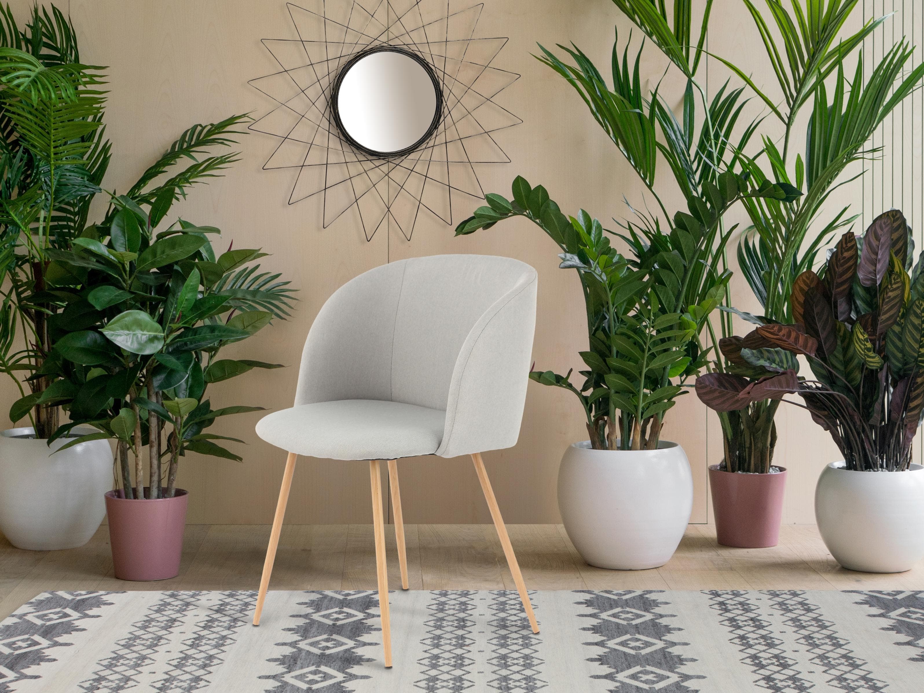 Kayoom Polsterstuhl Celina 2er-Set Grau Samtweicher Bezug