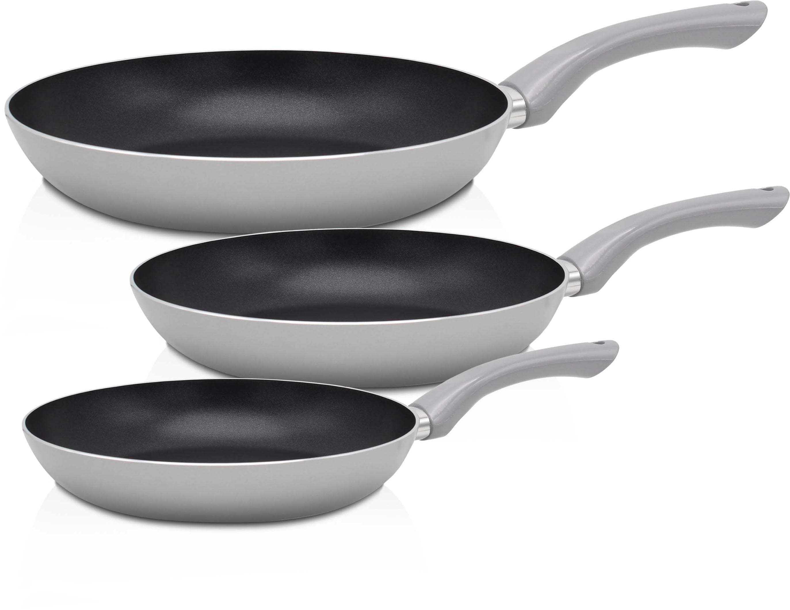 Pfannen-Set KRÜGER London grau Induktion 20/24/28 cm