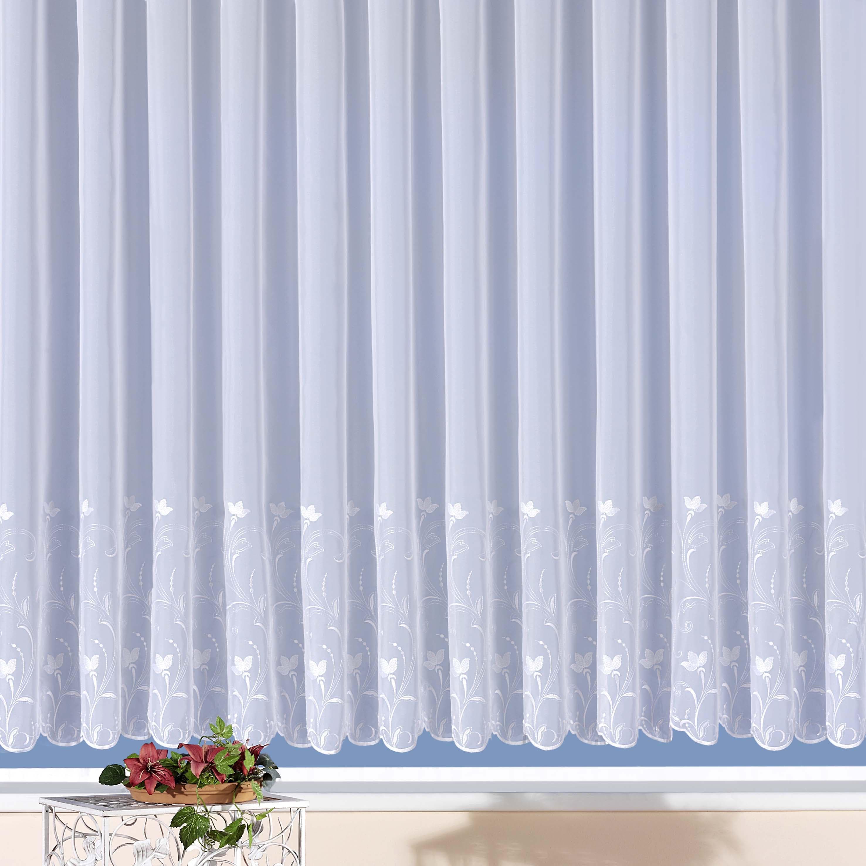 Weckbrodt Gardine "Turin" Gr. 16 Weiß Voile Stickerei