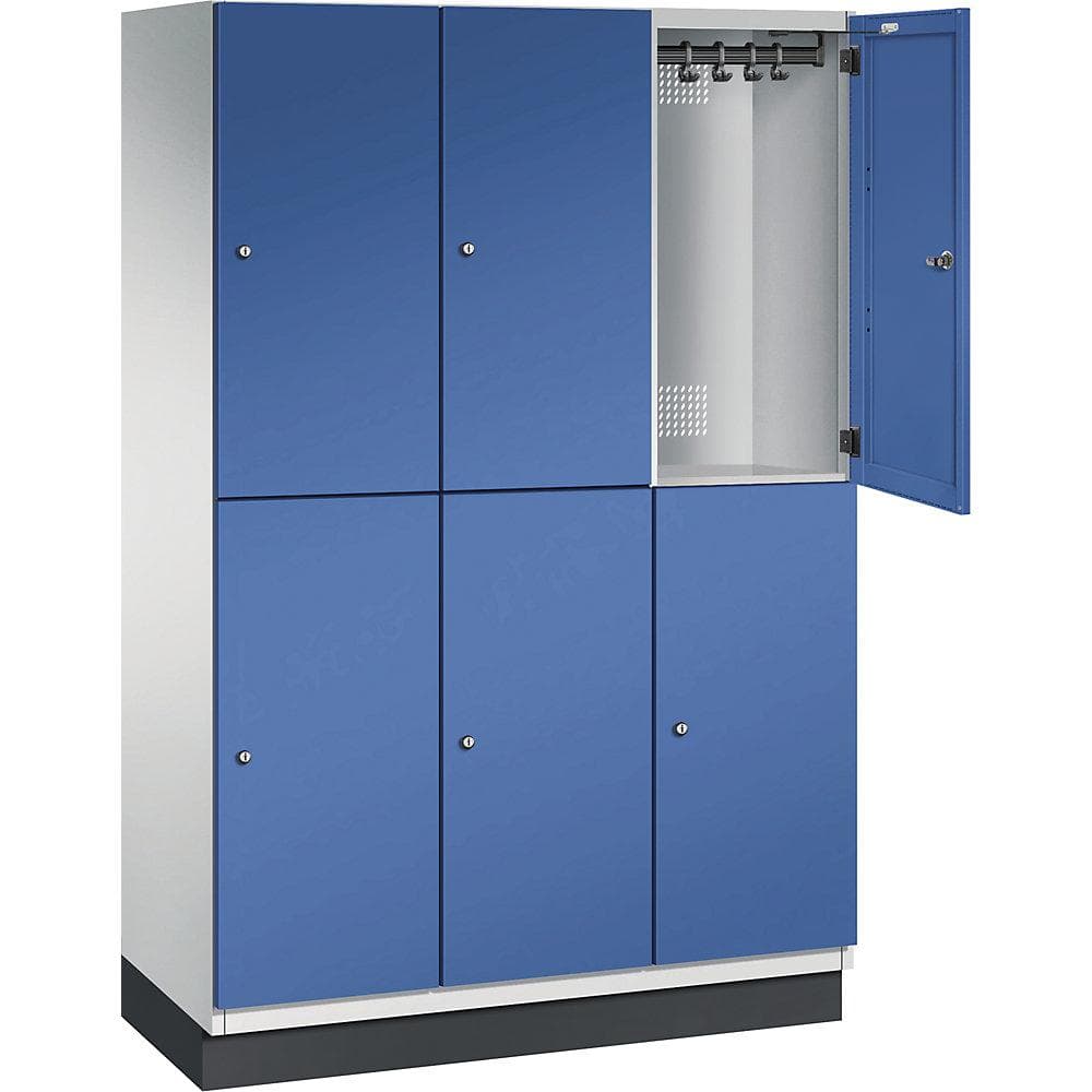 C+P Doppelstockspind Cambio auf Sockel 6 Fächer Front Enzianblau Korpus Lichtgrau