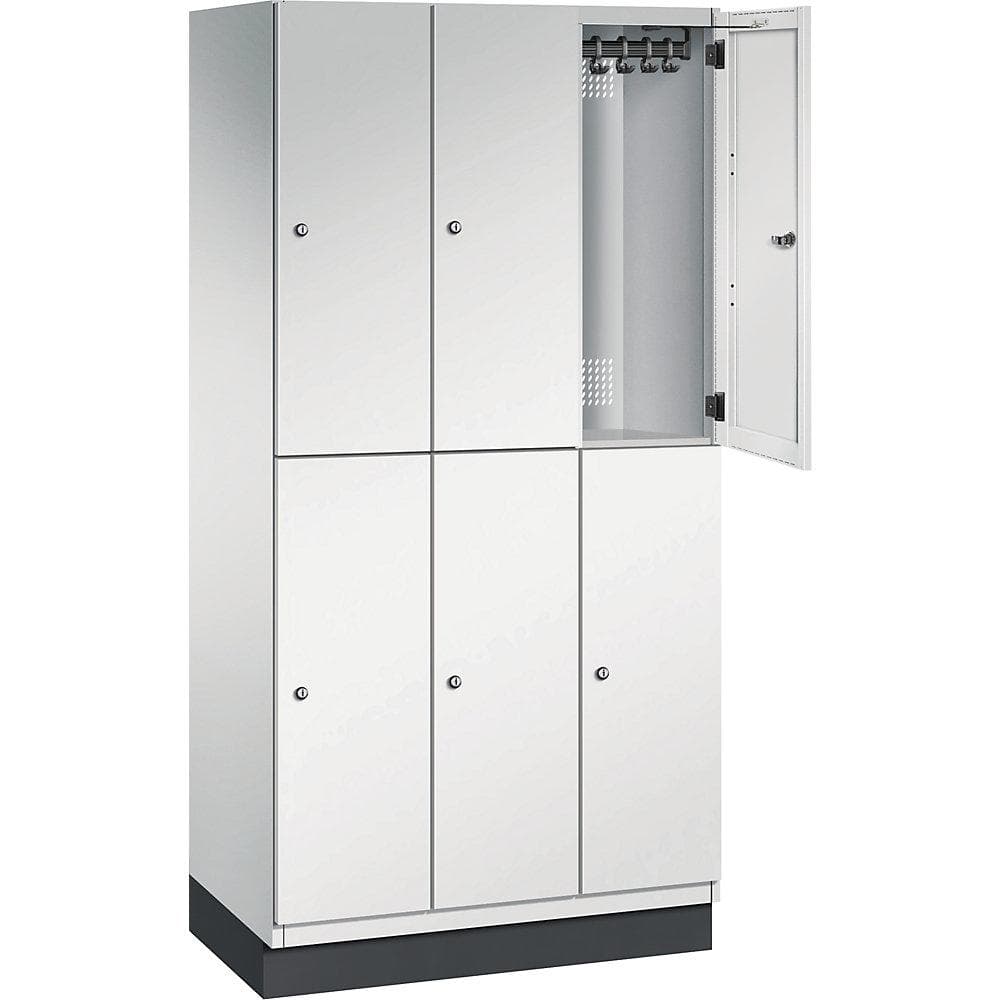 C+P Doppelstockspind Cambio auf Sockel 6 Fächer Garderobenschrank