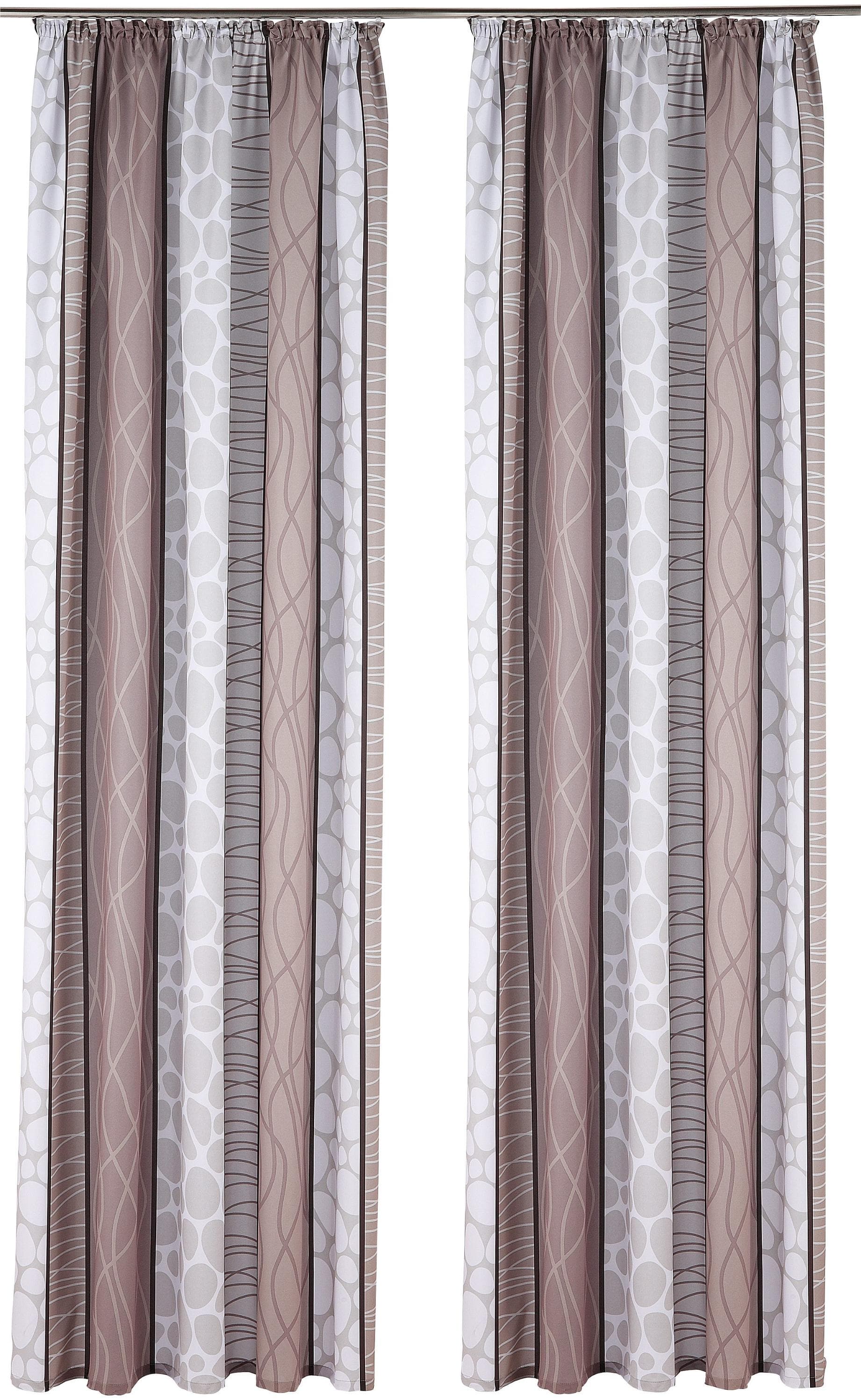 My Home Vorhang Gosen 2 St. Kräuselband Blickdicht Microfaser Gardine Fertiggardine