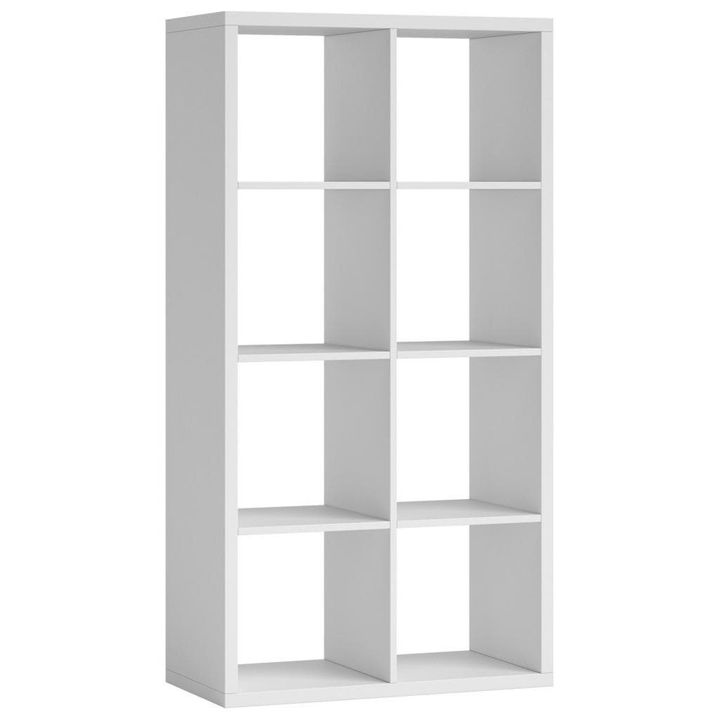 Weißes Regal mit 8 offenen Fächern - Raumteiler für mehr Ordnung