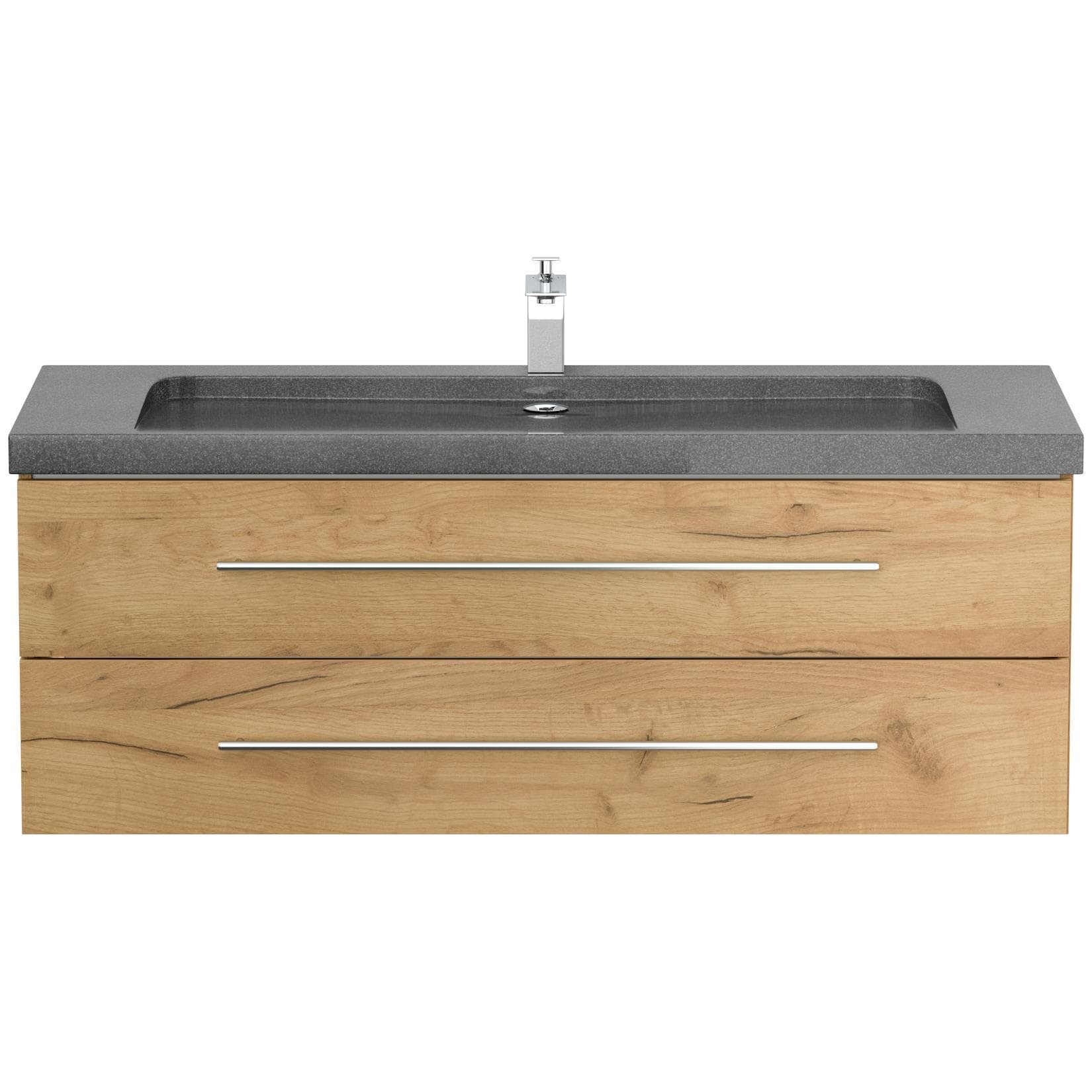 Posseik Badmöbel Granit G654 YAMO 130 cm 1 Hahnloch SoftClose Weiß Hochglanz