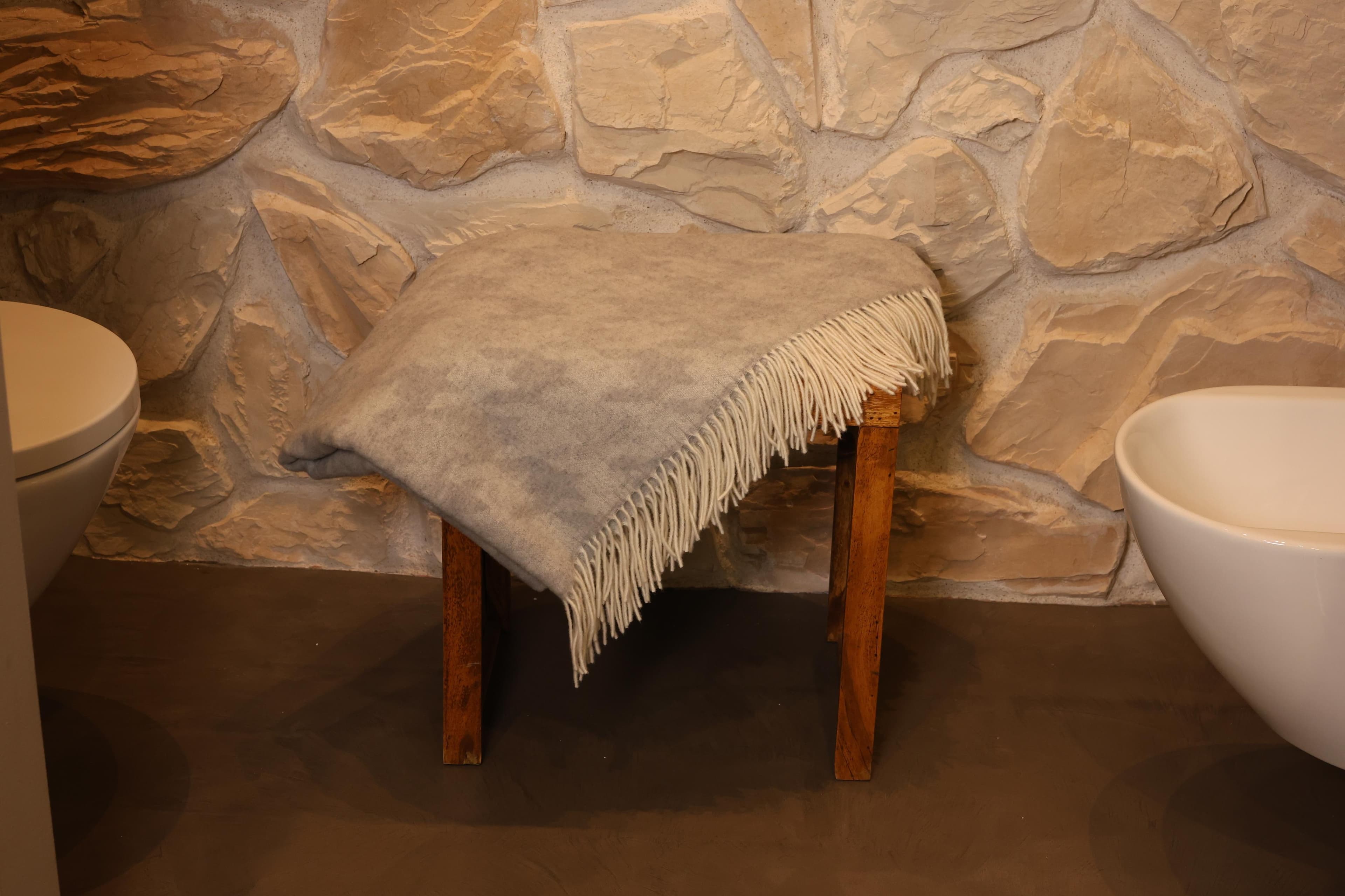 Plaid CASATEX "Adel Lontra" Kuscheldecke Beige Wolle Kaschmir