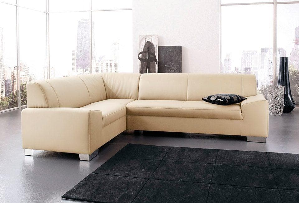 DOMO COLLECTION Ecksofa Alisson L-Form Beige Kunstleder