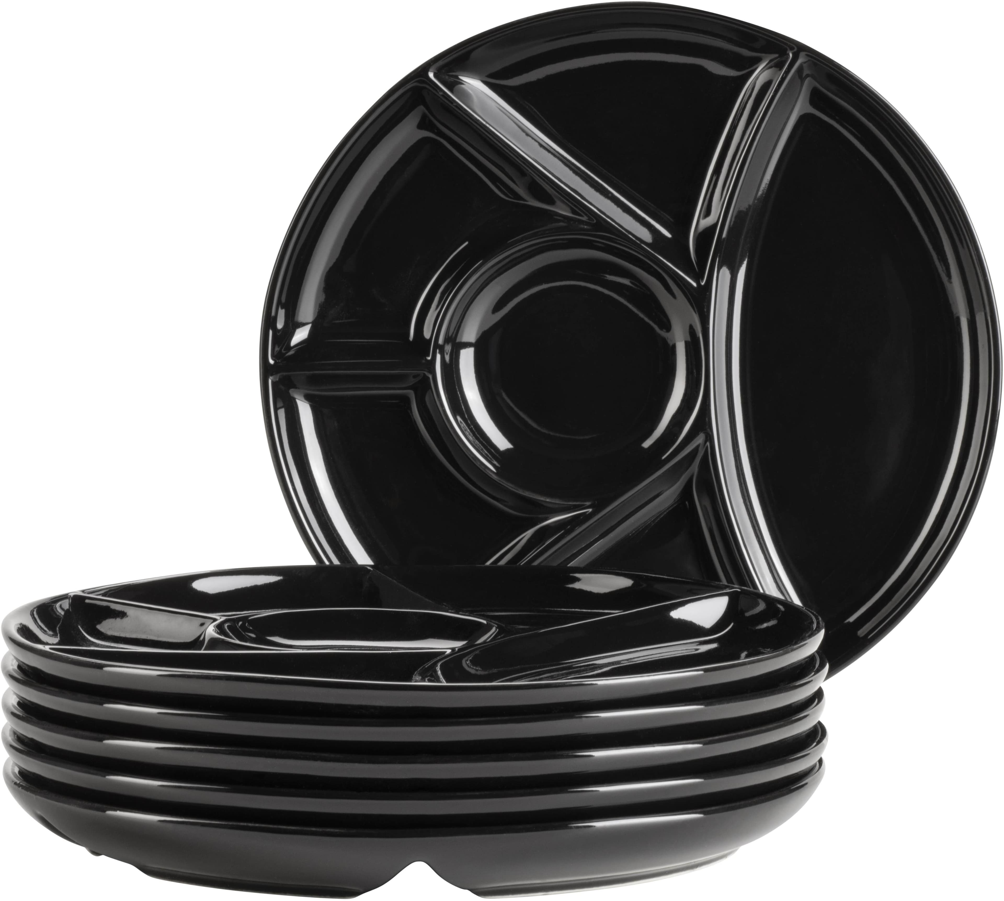 Mäser Fondueteller Set Porzellan Schwarz