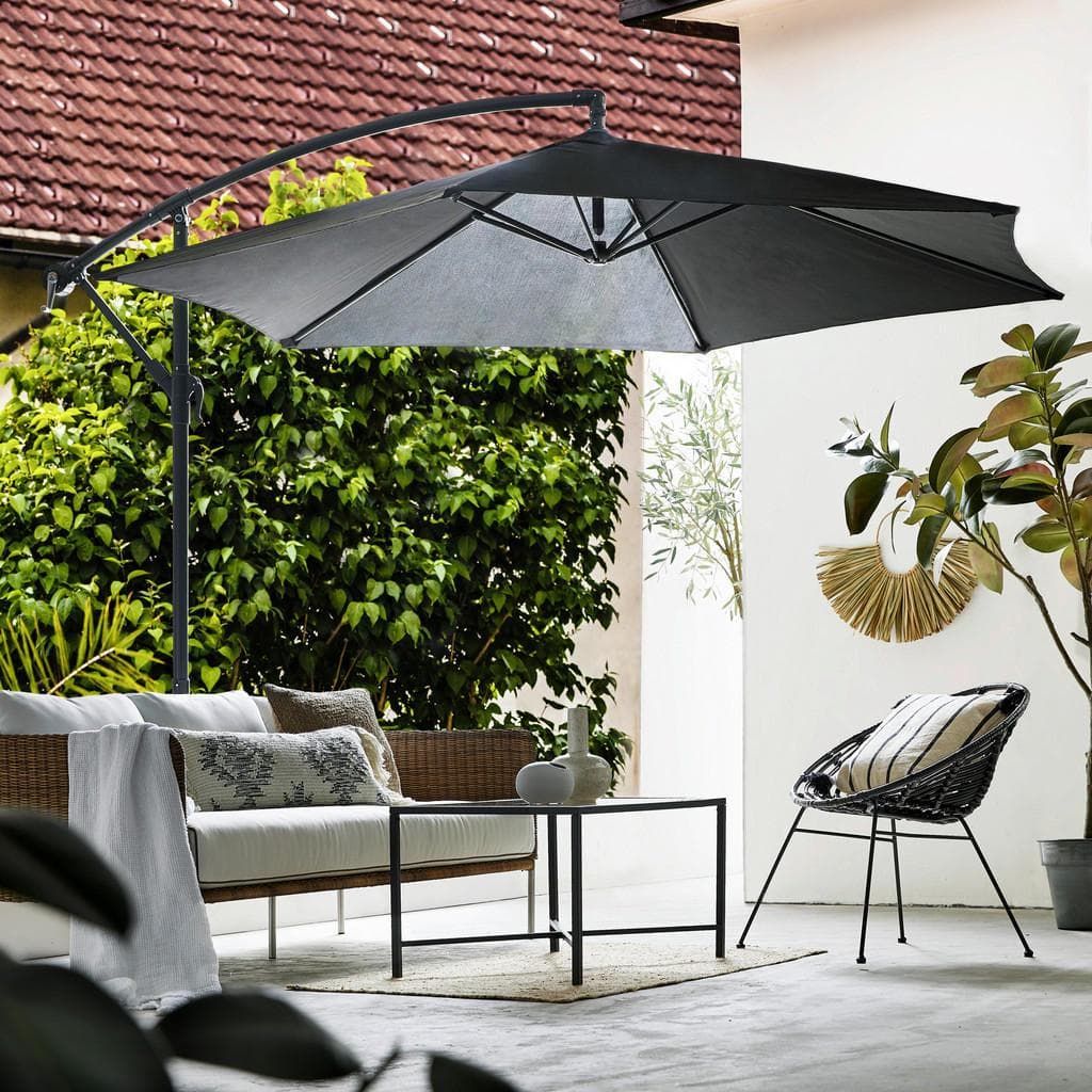 Ambia Garden Ampelschirm Schwarz UV-beständig 300x300 cm