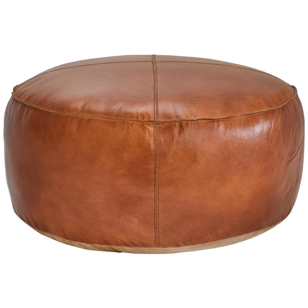 Landscape Hocker Cognac Leder Echtleder Ziegenleder