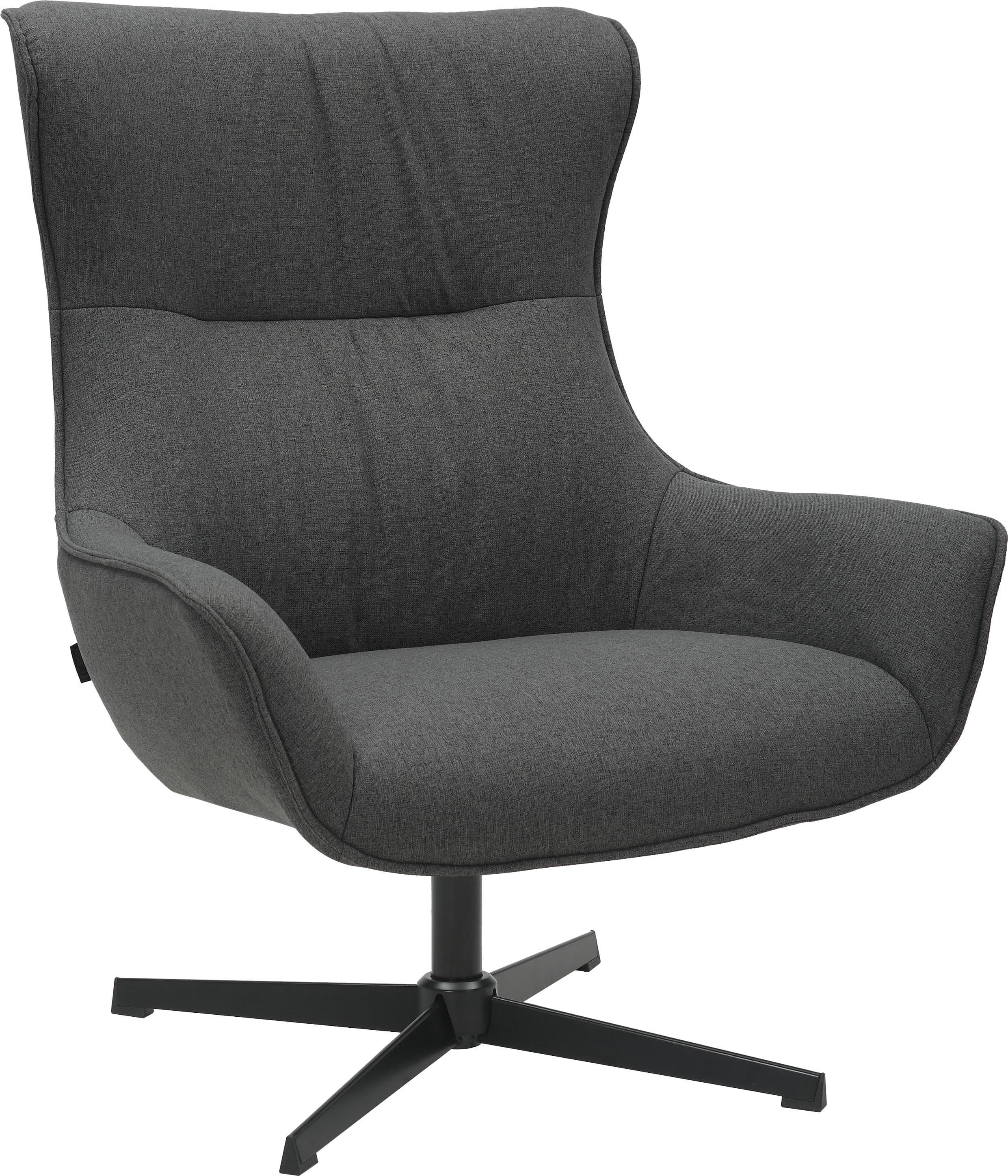 INOSIGN Ohrensessel FORNEY Grau 360° drehbar mit Metallgestell