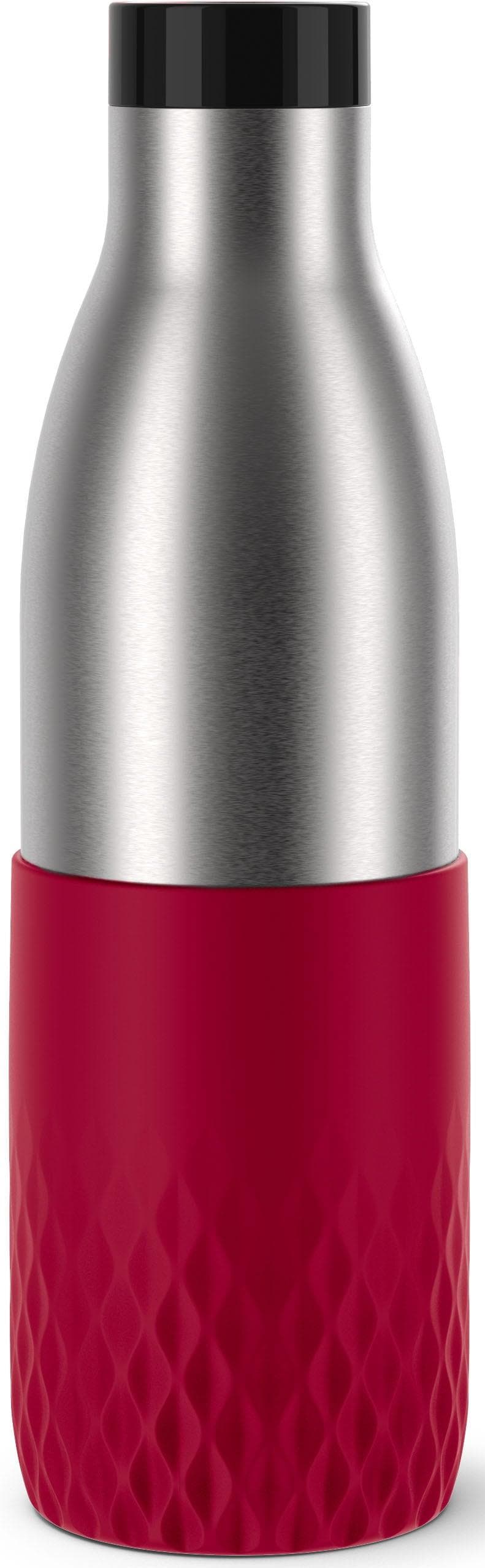 Emsa Bludrop Sleeve Trinkflasche 700 ml Edelstahl Rot
