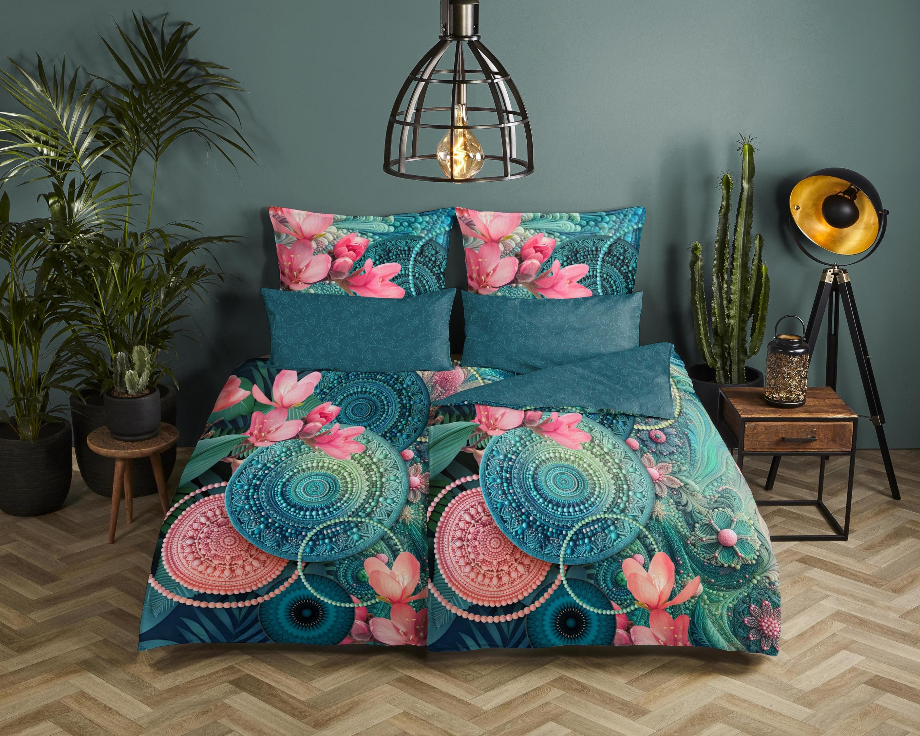 Kissenhülle HIP Zarha Petrol Baumwolle Mako-Satin 40x80