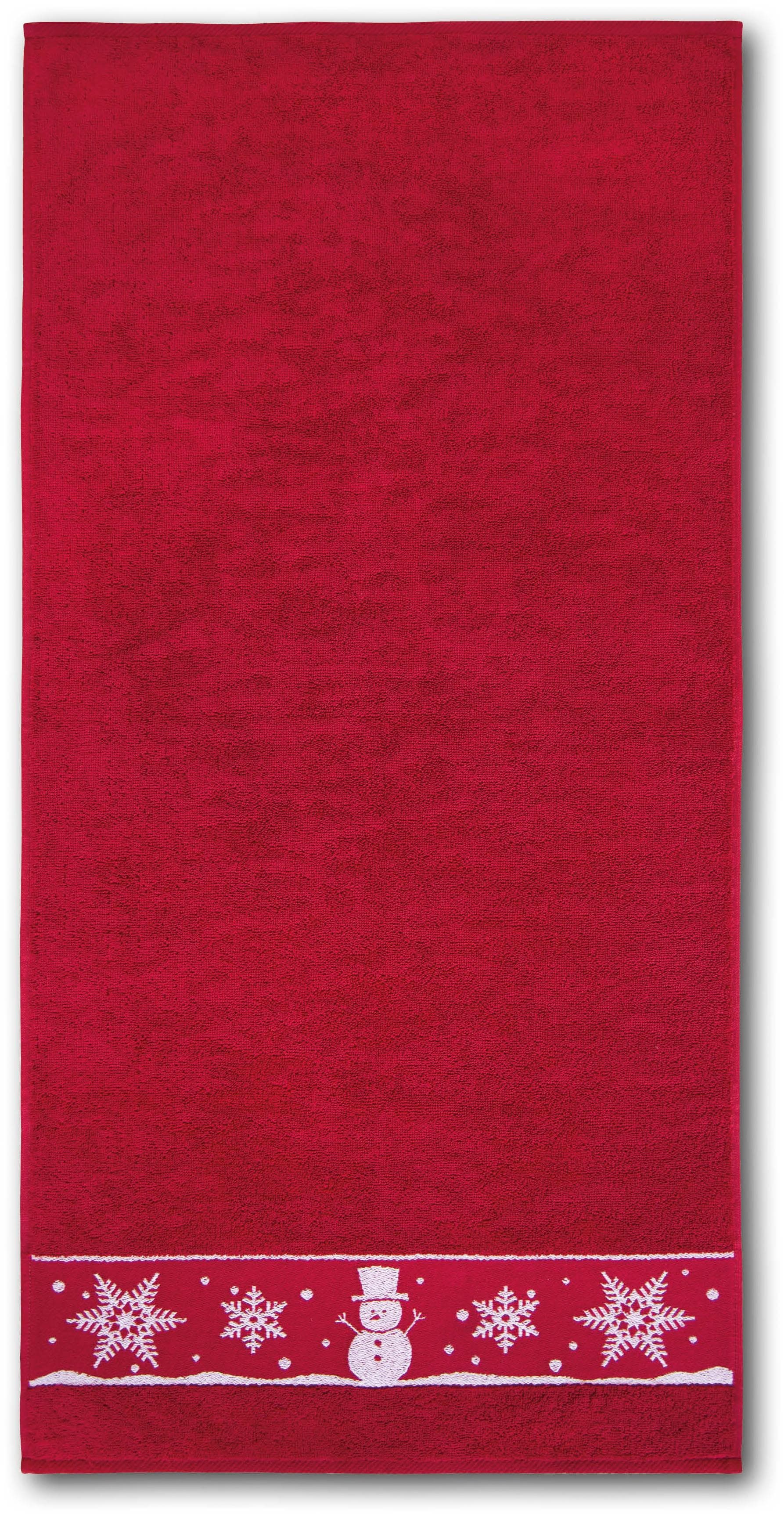 Dyckhoff Handtuch Schneemann Granat 50x100cm Frottier