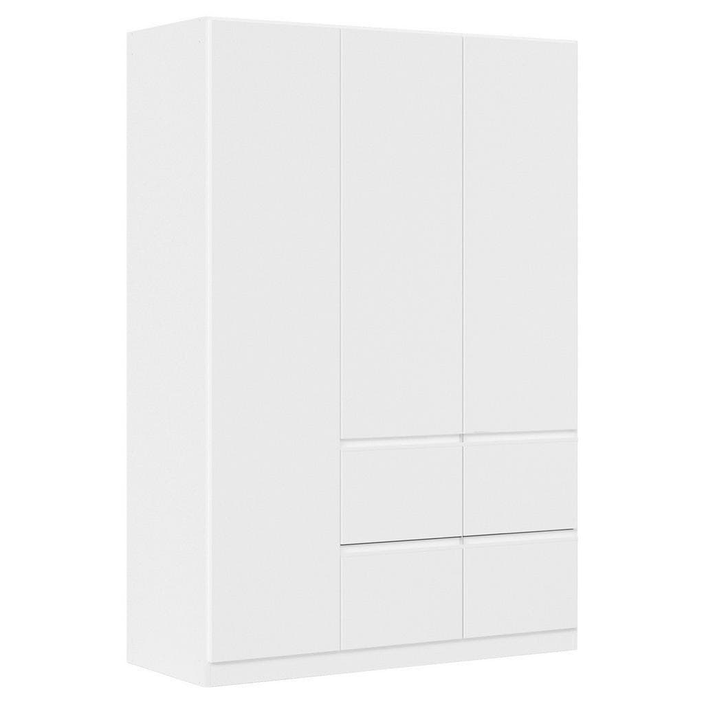 Xora Kleiderschrank Weiß Kunststoff 2 Fächer 4 Schubladen