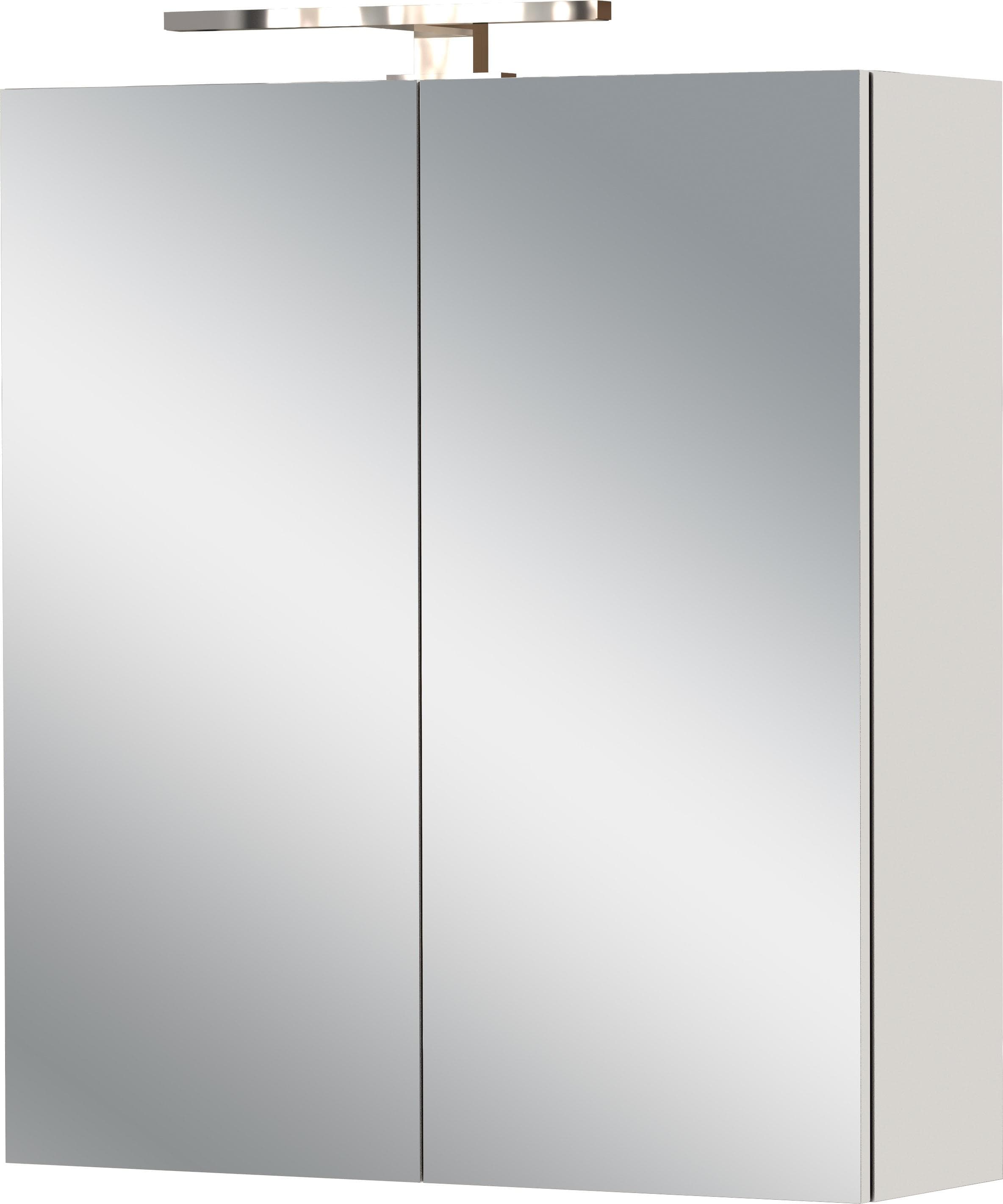 Spiegelschrank GERMANIA GW-Arcena Braun Kaschmir 60x71x23 cm Glas Spanplatte LED-Beleuchtung