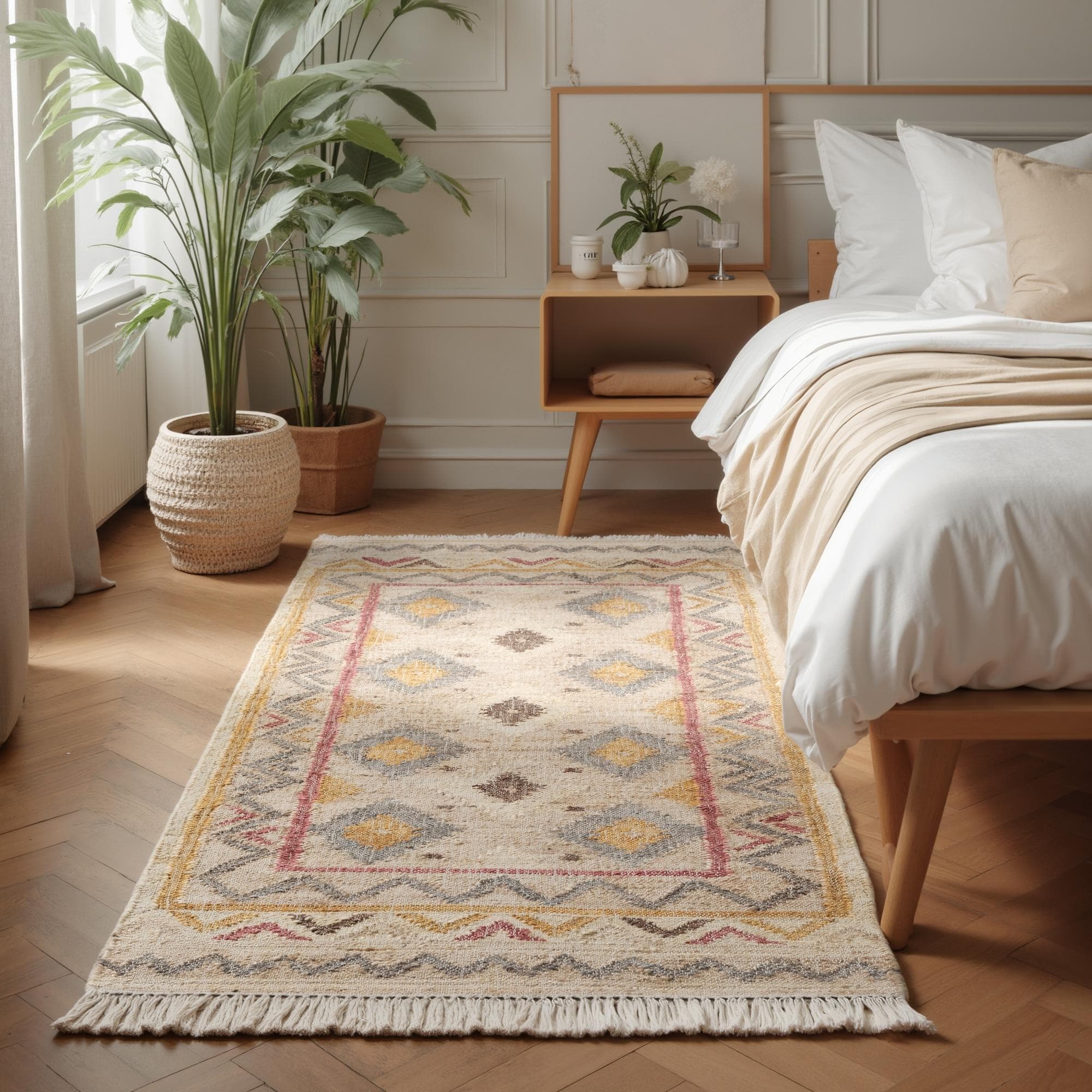Teppich ELLE DECORATION "Kelim Imani" Creme Multifarben Handgewebt