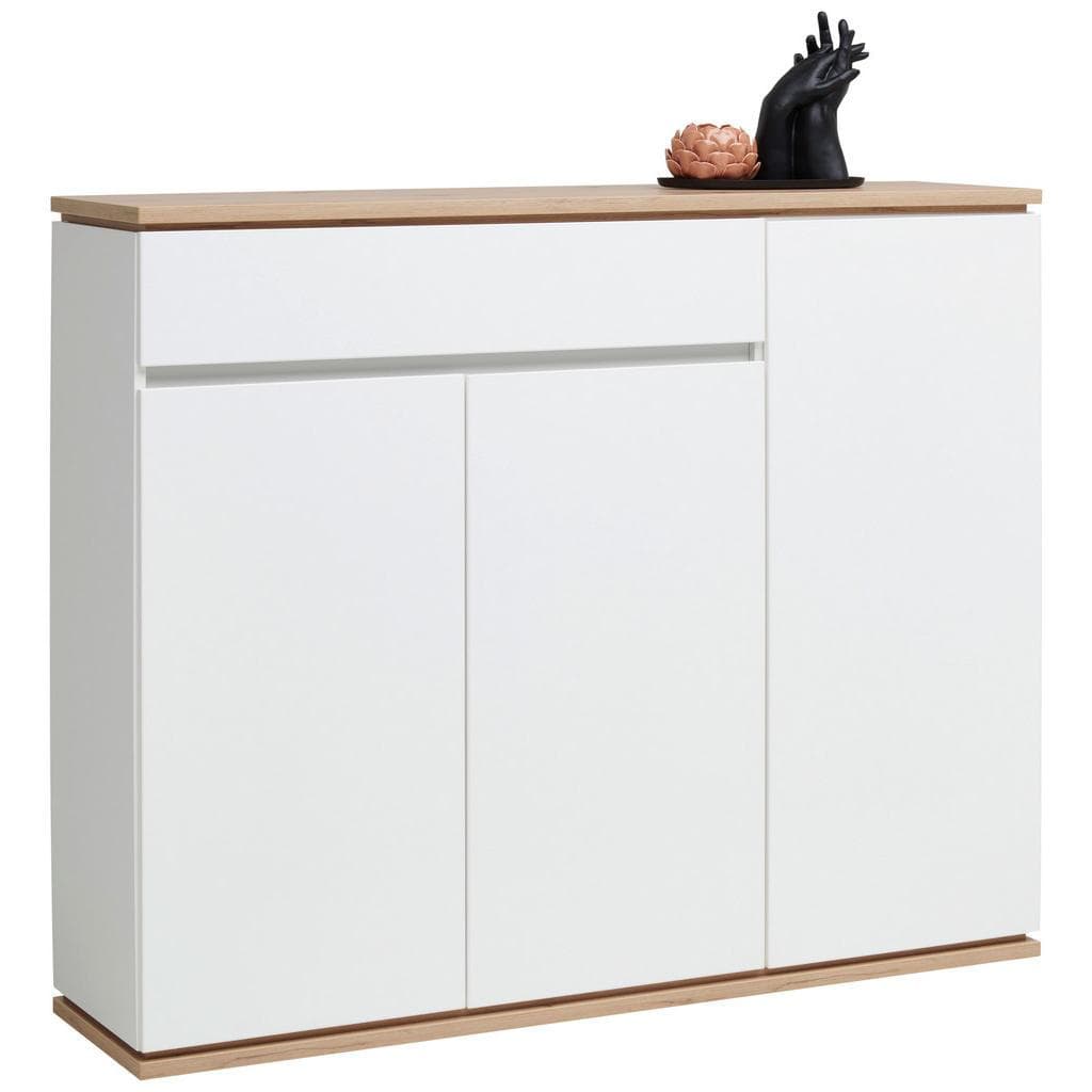 Xora Schuhschrank Weiß Eiche Artisan Holzwerkstoff 7 Fächer 1 Schublade