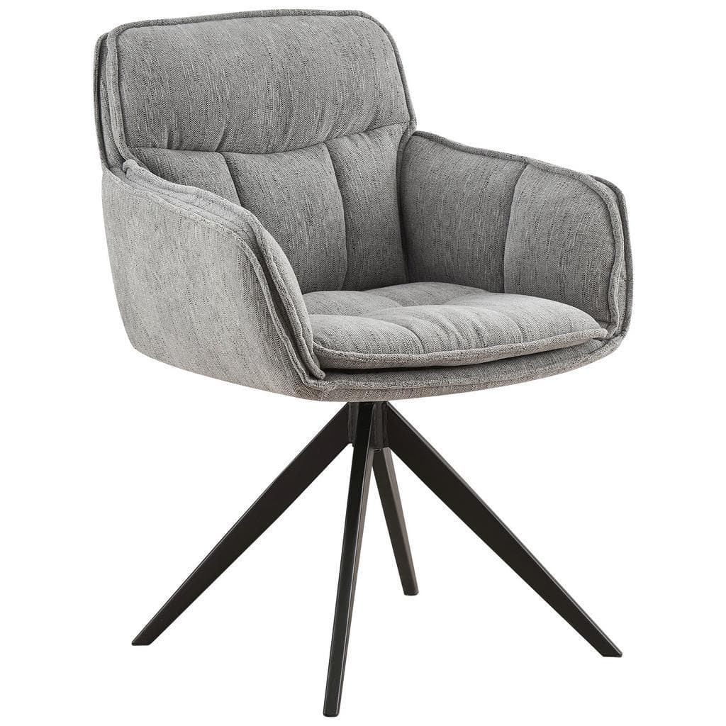 Hom`in Armlehnstuhl Grau Schwarz Metall Textil Esszimmerstuhl