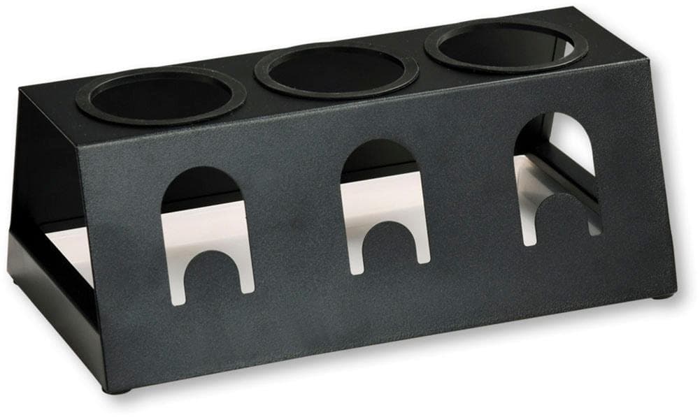 KESPER Flaschenhalter für 3 Flaschen mit Abtropfschale Schwarz Metall