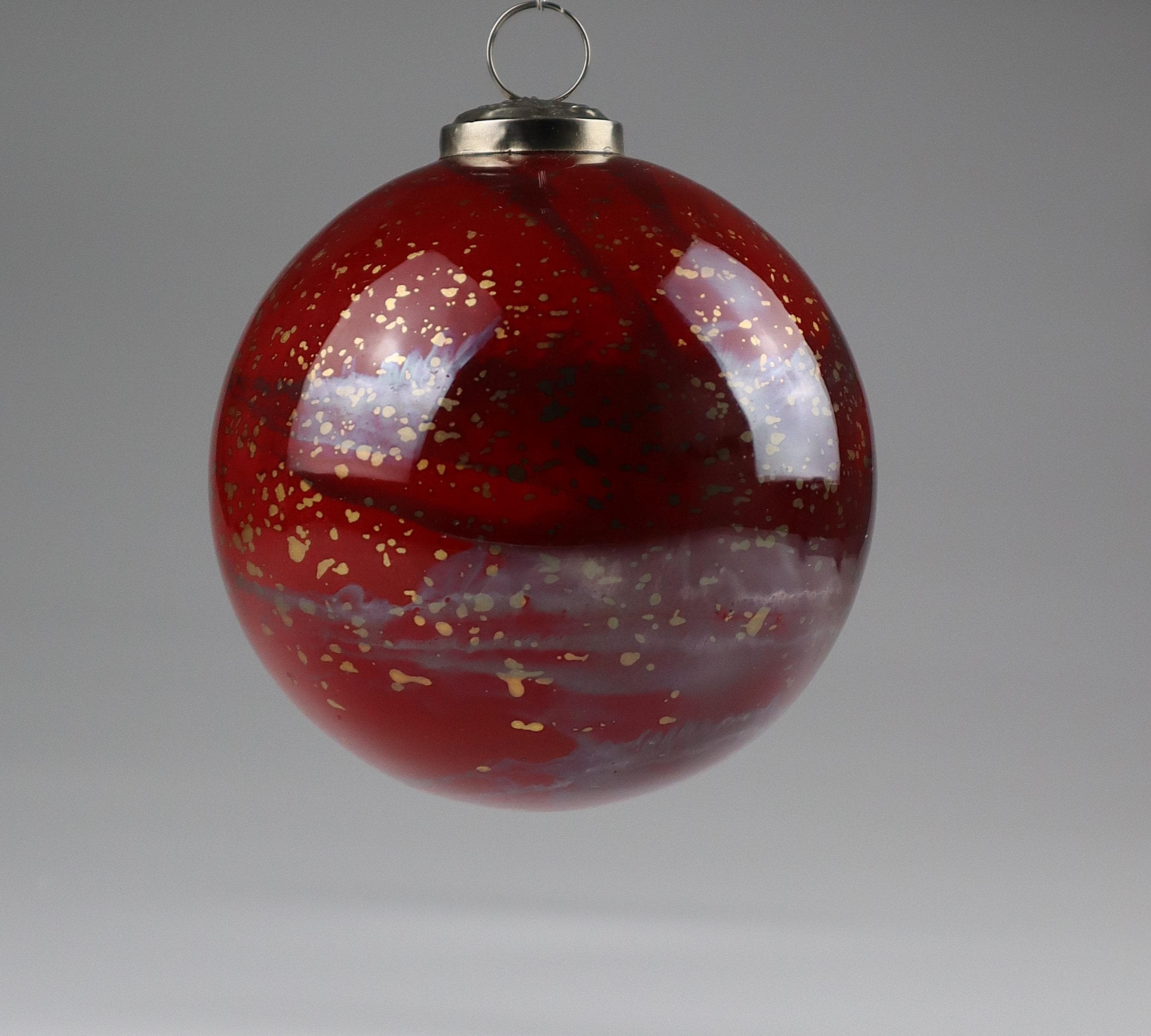 AM Design Weihnachtsbaumkugel aus Glas, 8 cm, Rot, 4er Set