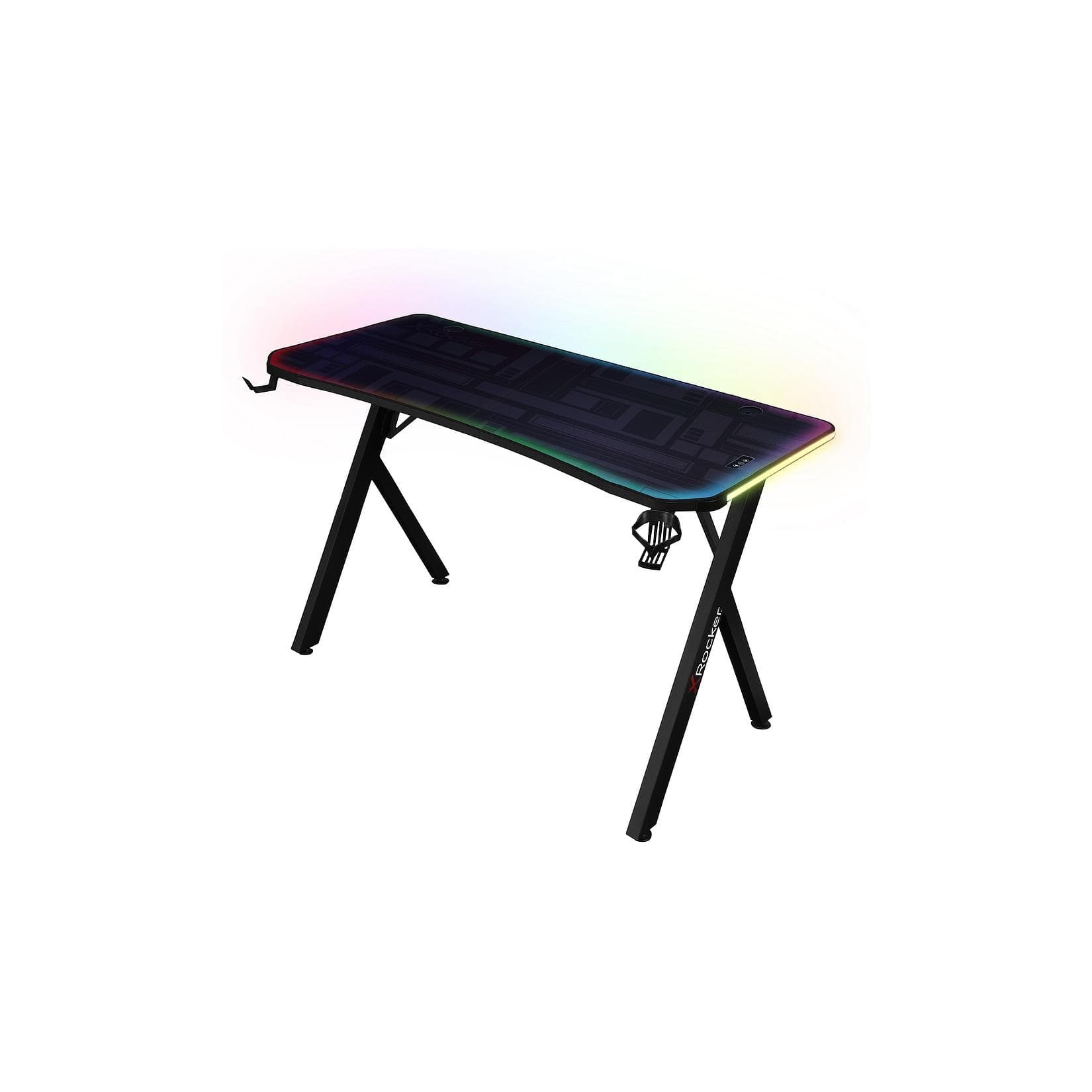XROCKER Lumio Compact RGB - Gaming Schreibtisch mit RGB-Beleuchtung & Mousepad