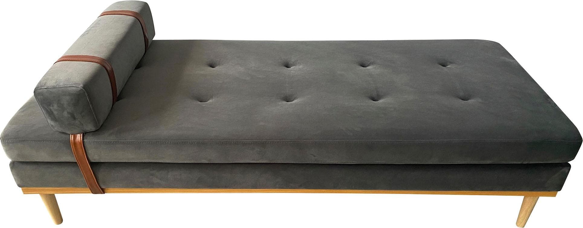 Daybed SALESFEVER Entspannung pur Grau/Natur mit Kopf- und Nackenstütze