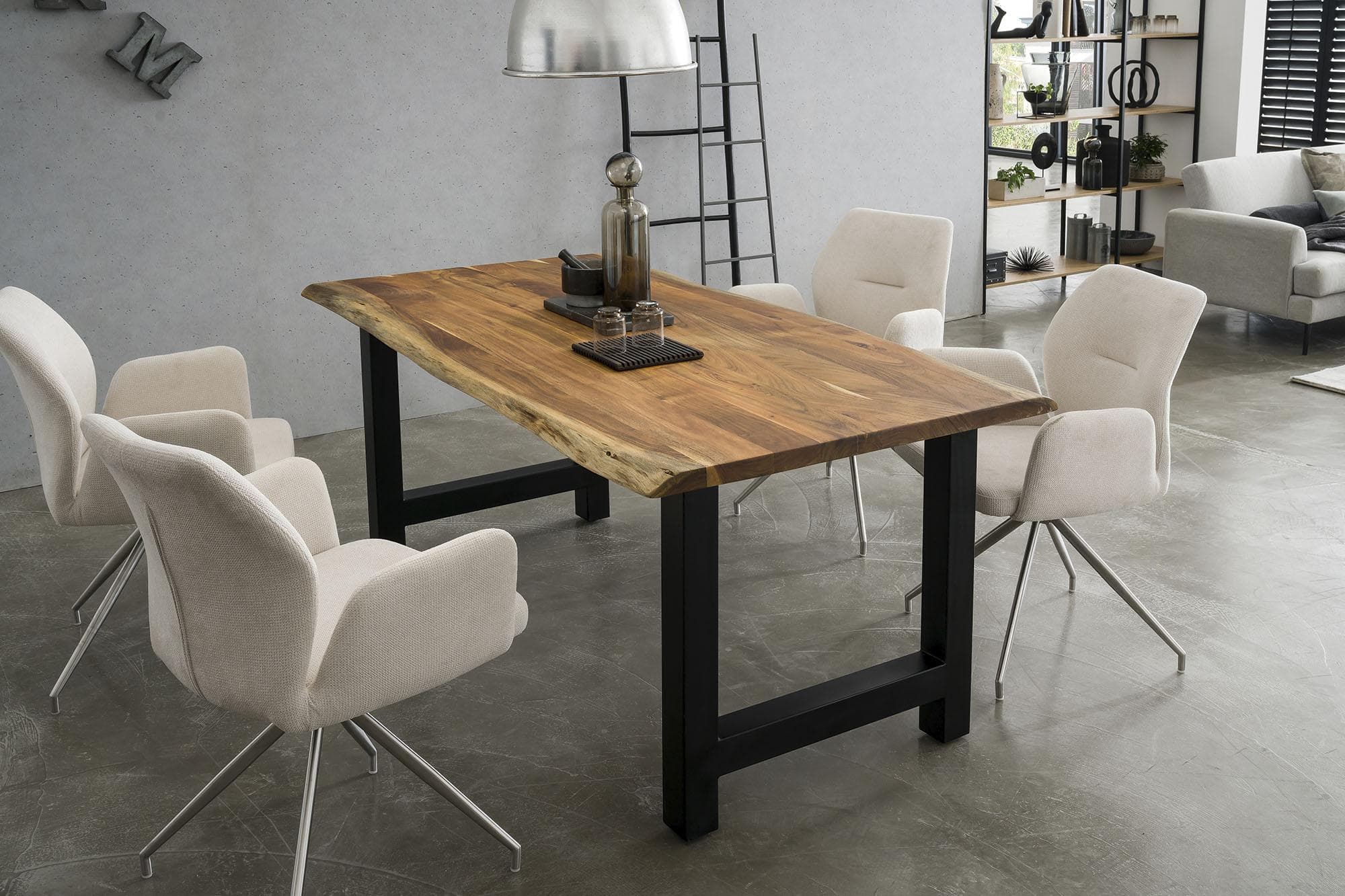 Salesfever Esstisch Minimalistisch Akazie Schwarz