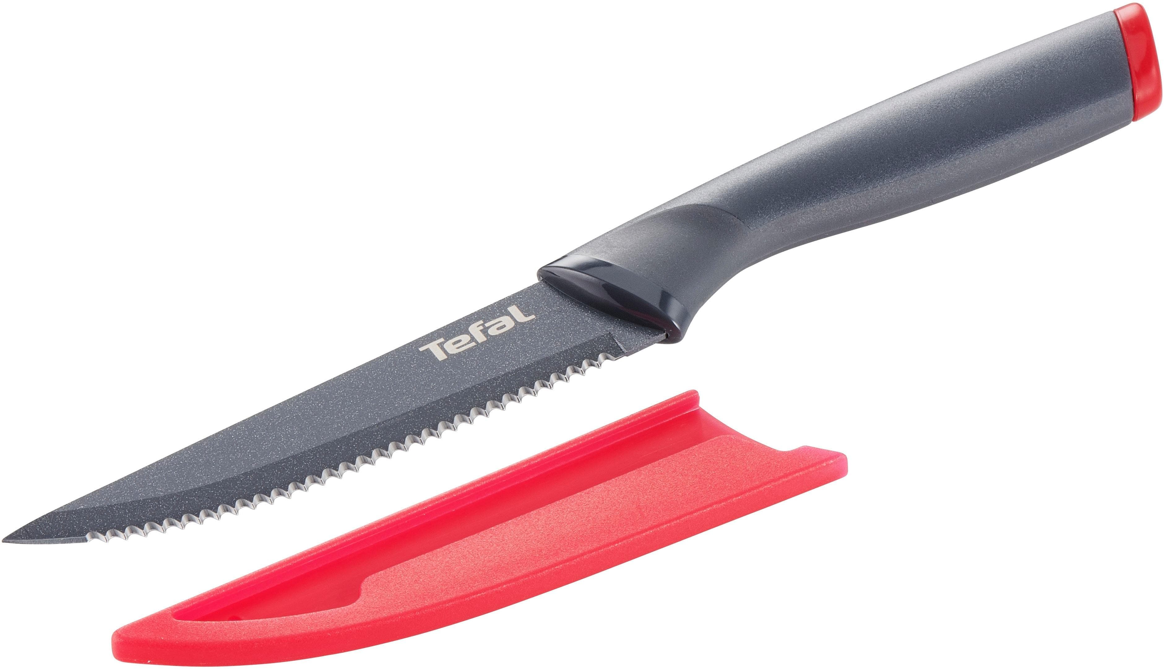 Tefal Fresh Kitchen Steakmesser Grau/Rot Edelstahl 11 cm