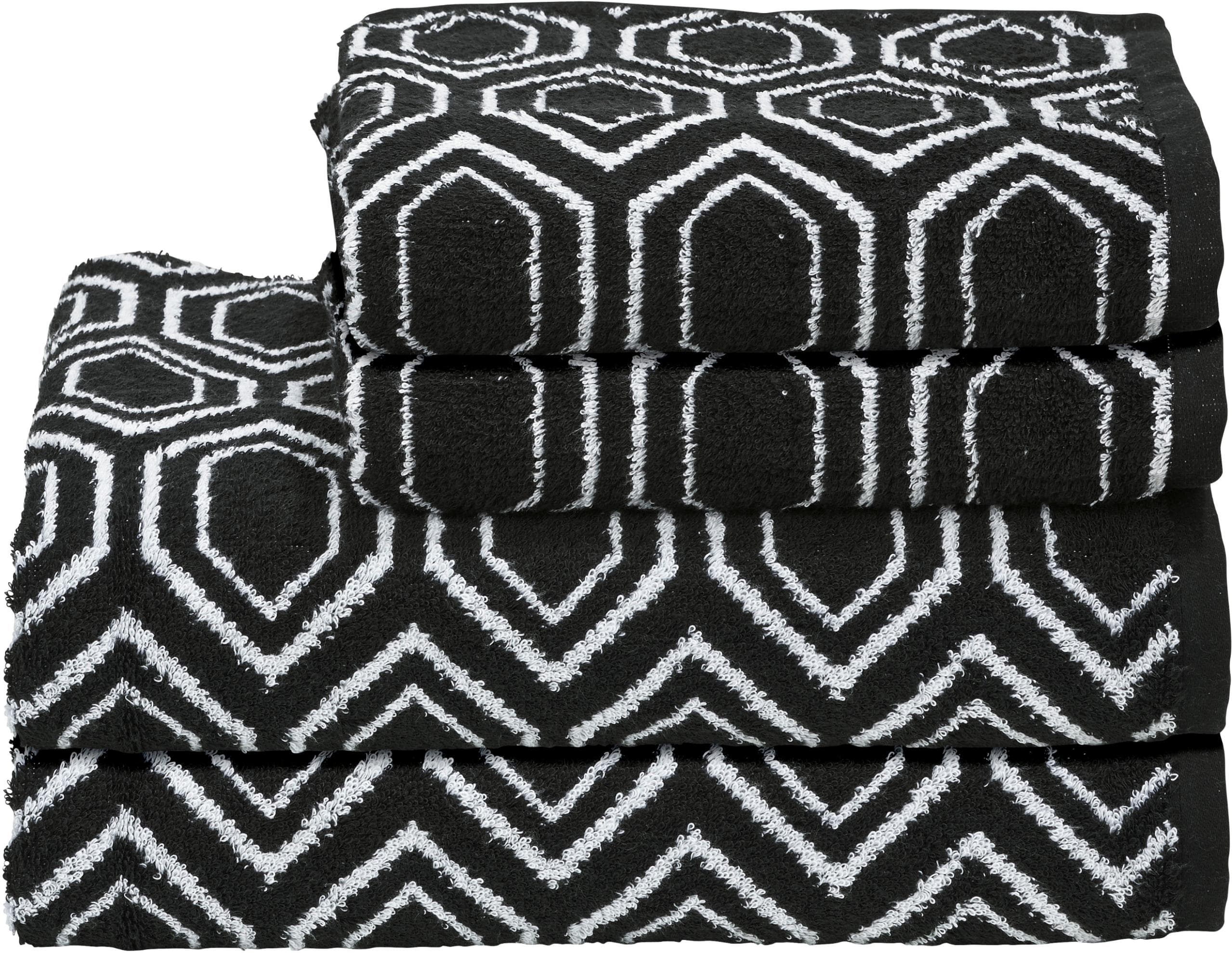 Handtuch Set aus Jacquard-Walkfrottier und Baumwolle