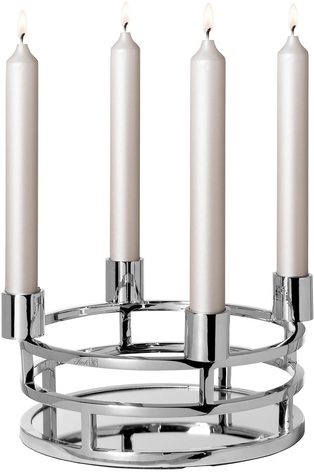 Fink Kerzenhalter Tablett Modena Silber 28,5 cm
