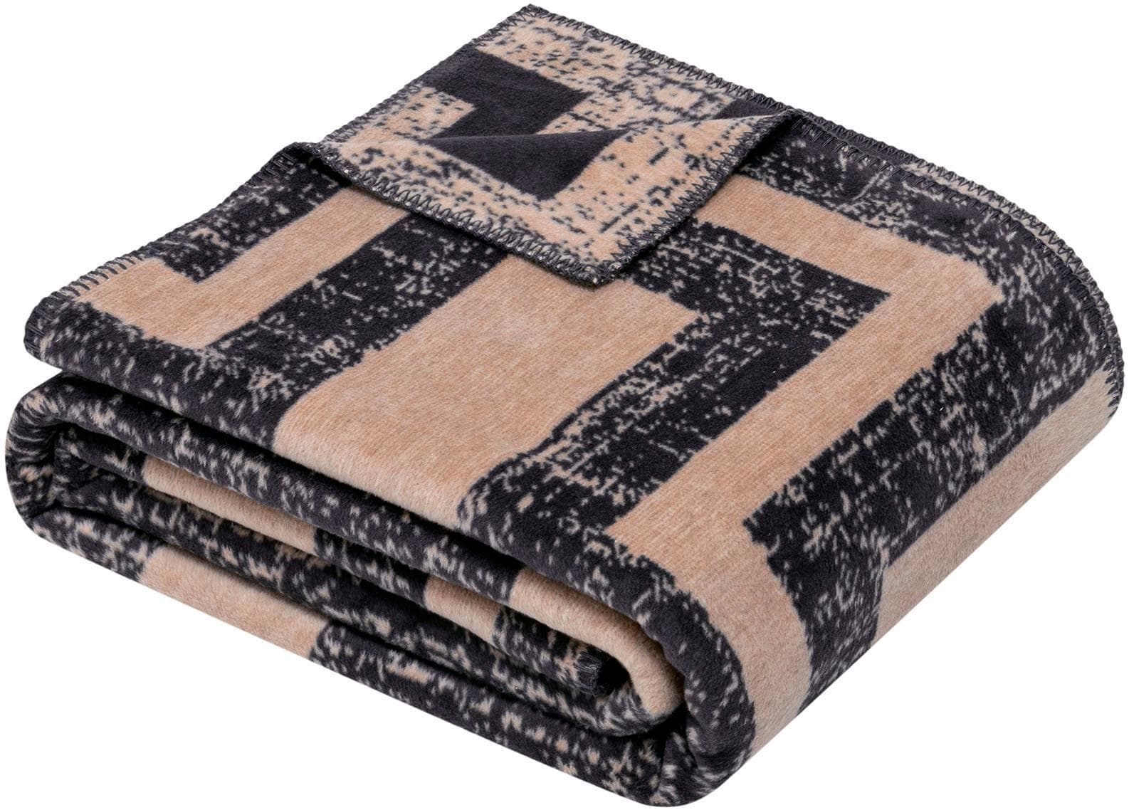Wohndecke Ibena Dairut Beige Grau Baumwolle Polyacryl Polyester