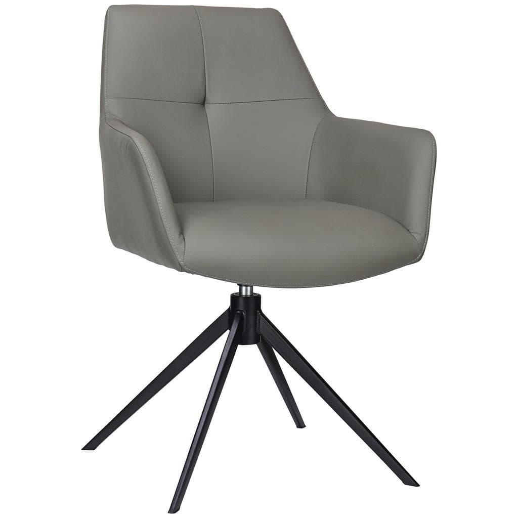 Novel Armlehnstuhl Anthrazit Schwarz Leder 360° Drehbar