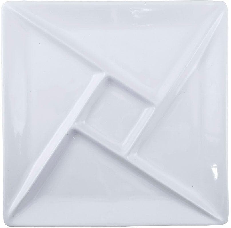 Fondueteller SWISSMAR Raclette/Fondue Porzellanteller Weiß 25 cm