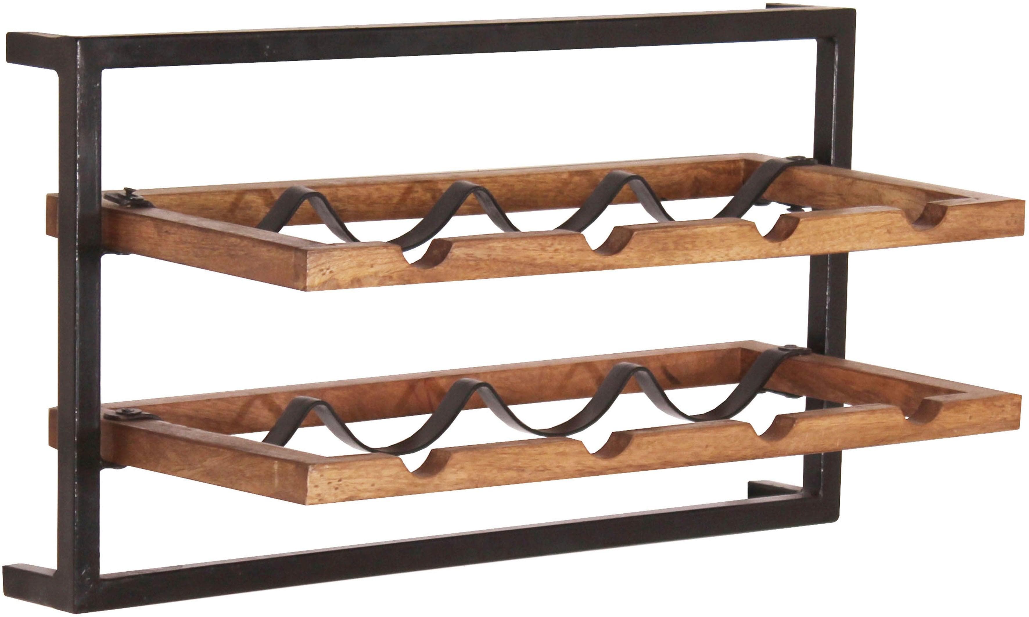 Weinregal SIT Panama Schwarz Massivholz Metall