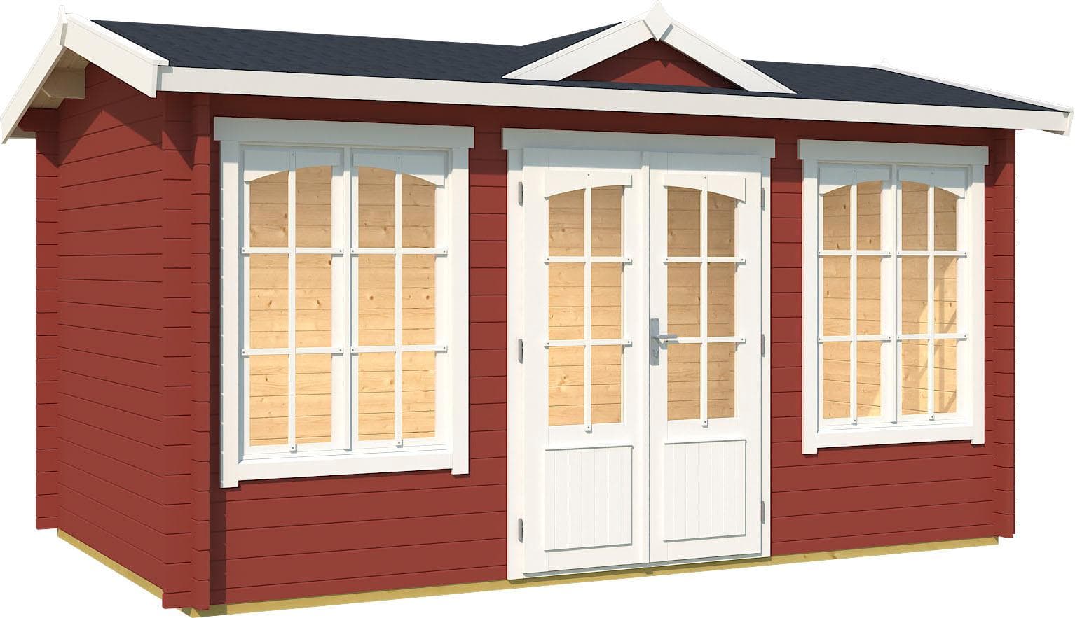 Lasita Maja Gartenhaus Kensington Schwedenrot Holzwerkstoff
