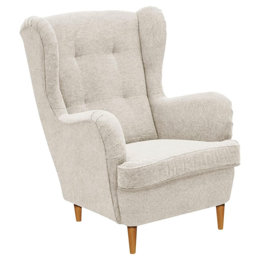 Carryhome Ohrensessel Creme Eiche Wotan Ohrensessel