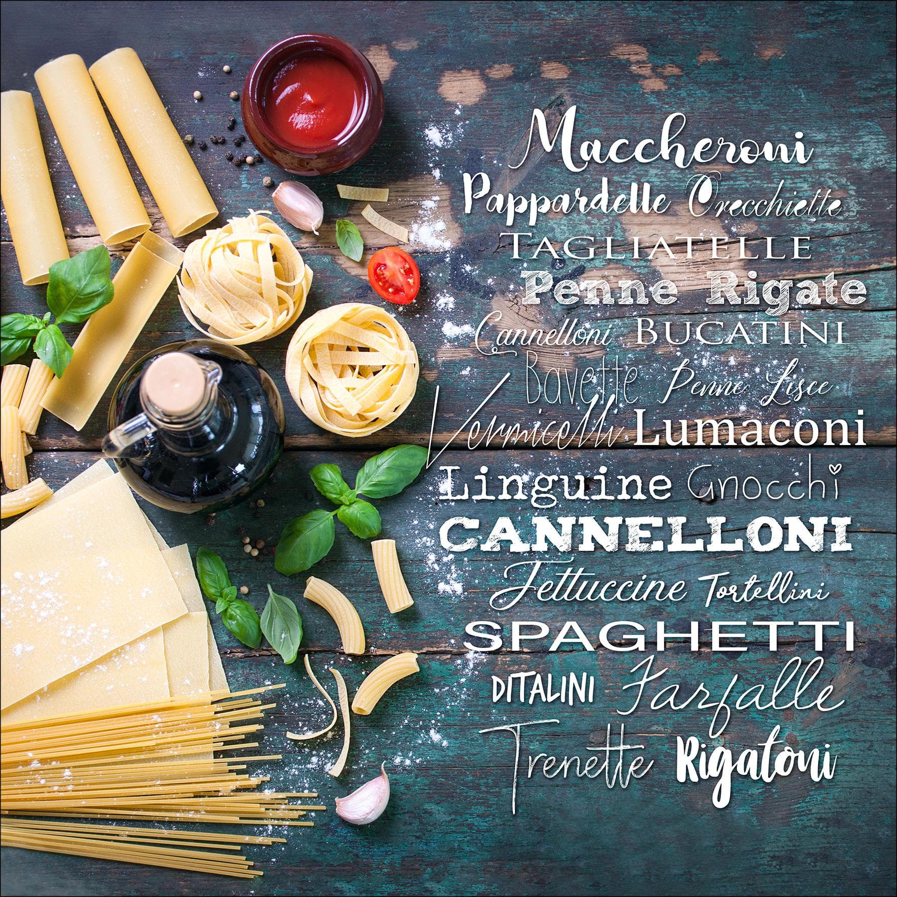 Glasbild KOCHKREATION II Mehrfarbig