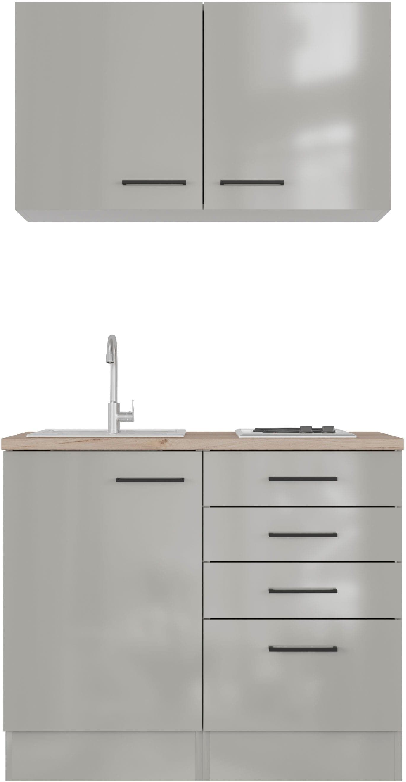Flex-Well Küchenzeile Lund 100 cm Glänzende Fronten