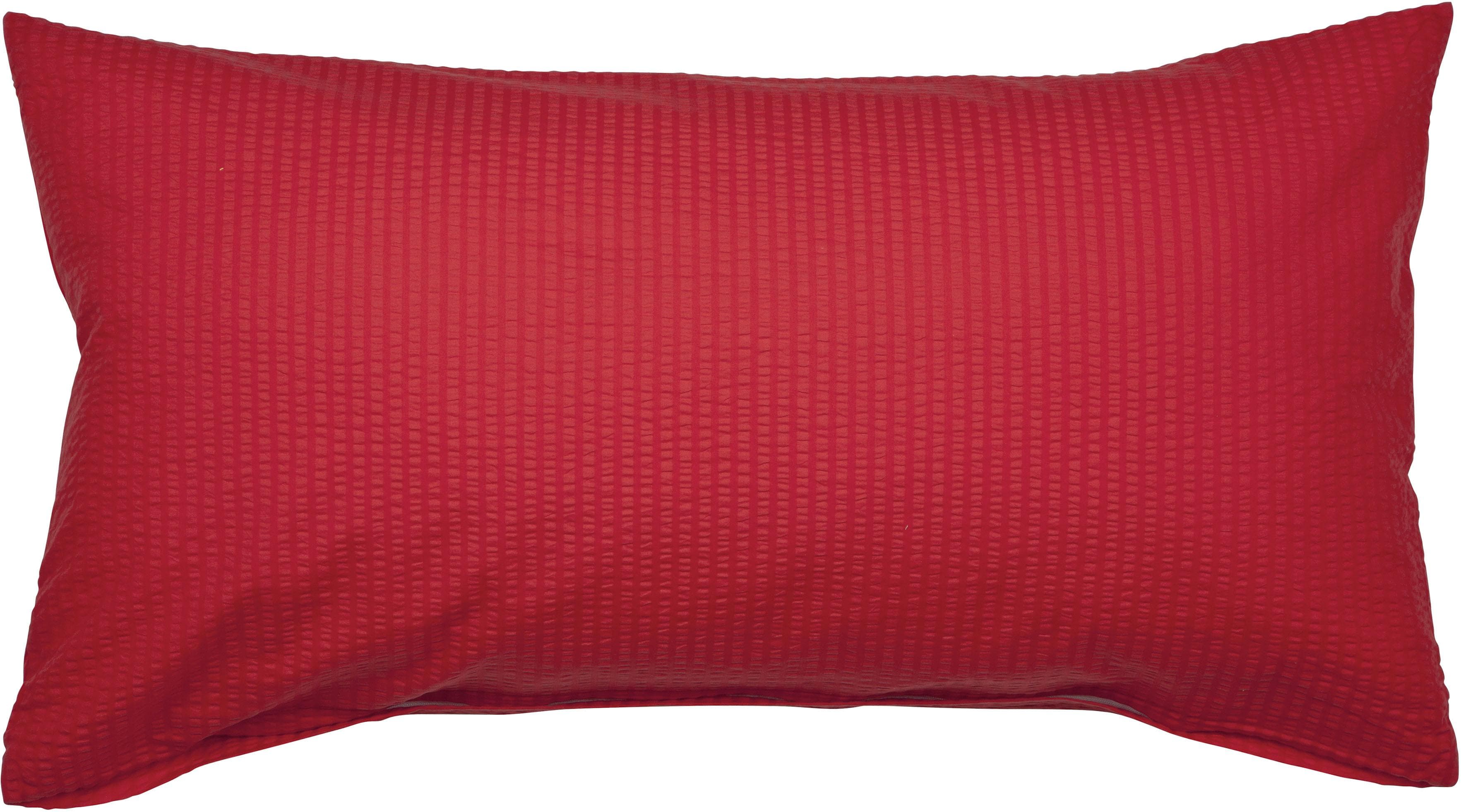 Janine Kissenbezug Piano 80x40 cm Rot Mako-Soft-Seersucker