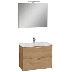 VitrA Mia Badezimmer-Set mit Waschbecken Eiche Gold