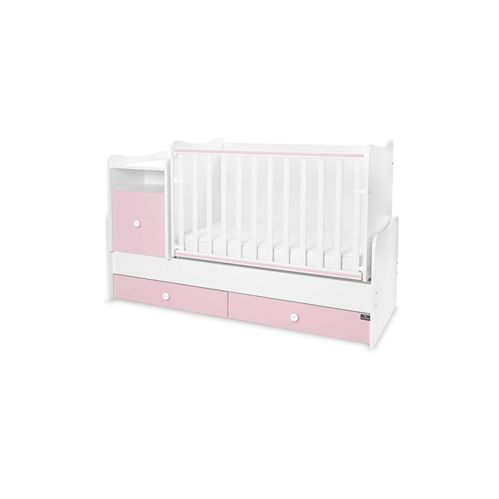 Lorelli Babybett Trend Plus 70x160cm Schreibtisch Kinderbett Schubladen Kommode Pink