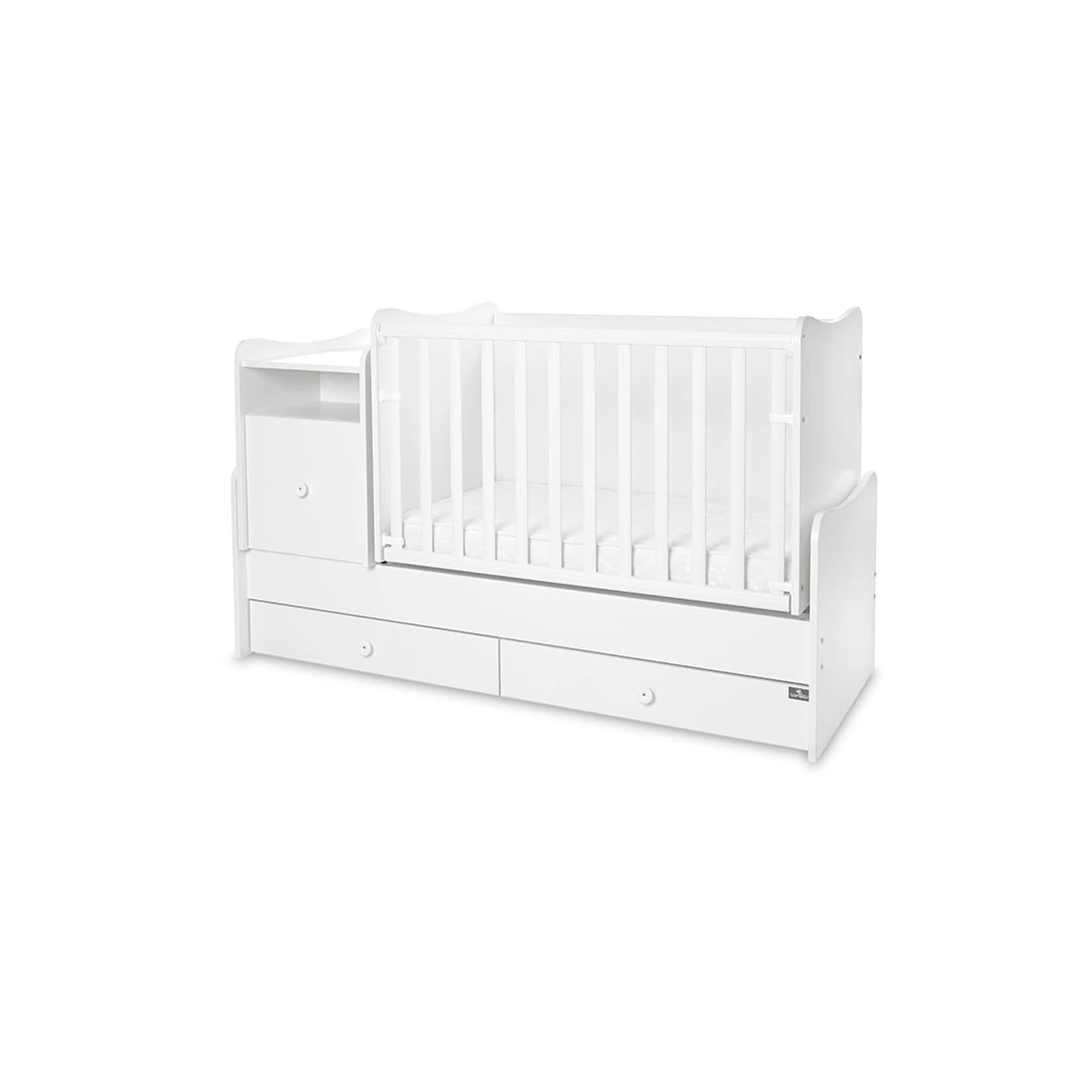 Lorelli Babybett Trend Plus 70x160cm Schreibtisch Kinderbett Schubladen Kommode Weiß