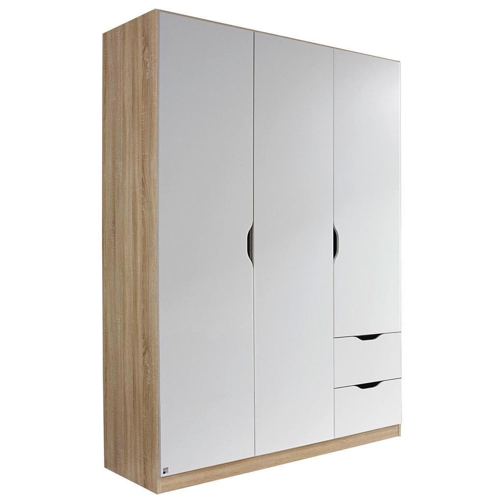 Rauch Freising Kleiderschrank Weiß Eiche Modern mit Griffmulden