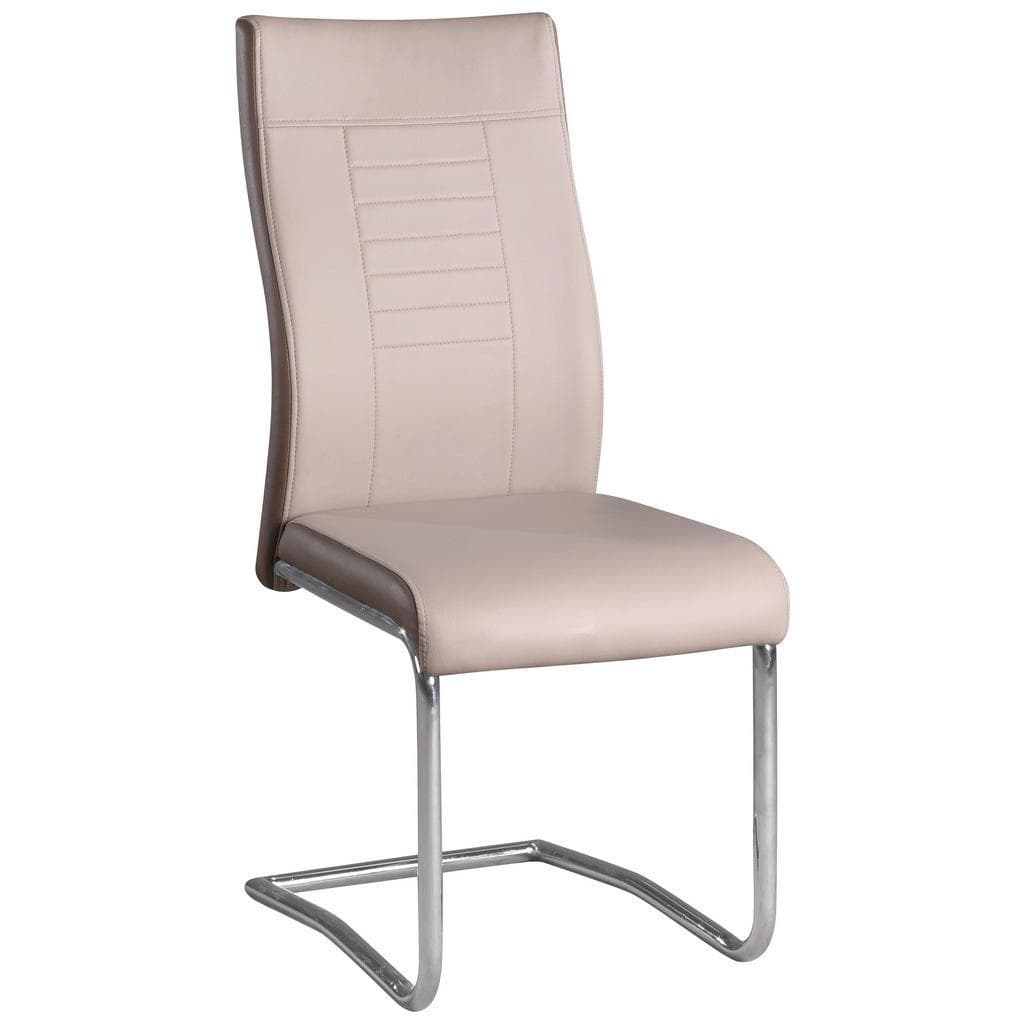 Carryhome Schwingstuhl Creme Dunkelbraun Metall Textil