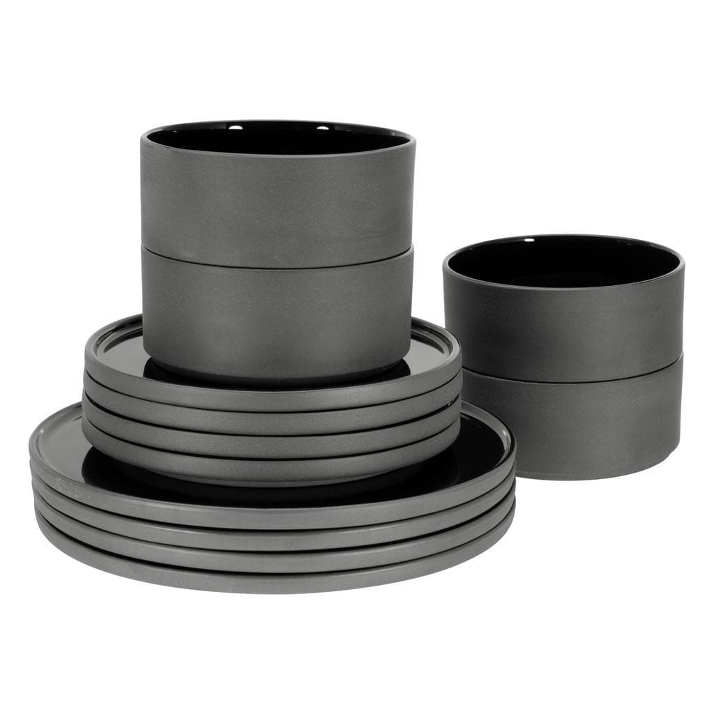 Connubia Tafelservice 12-teilig Schwarz Keramik