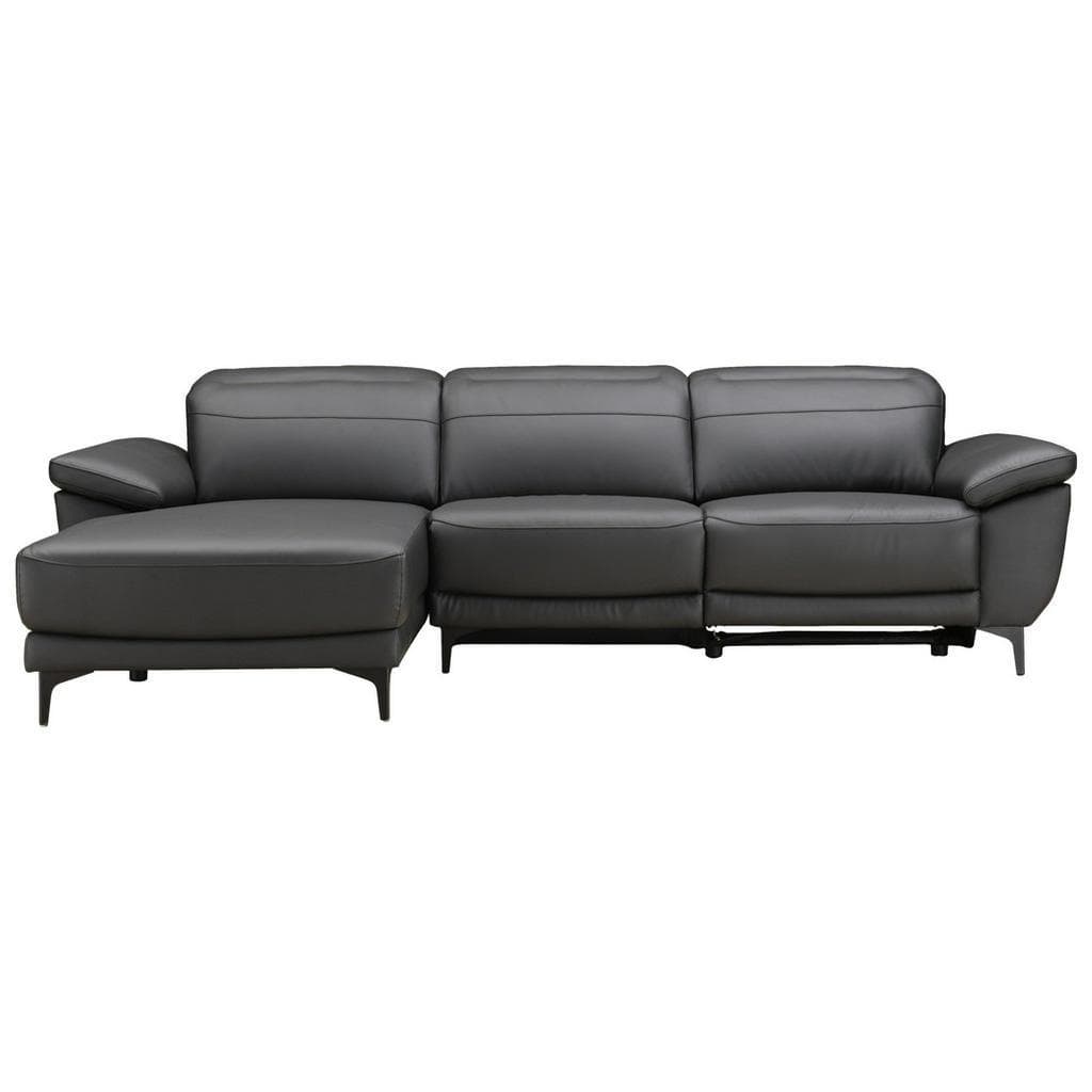 Xora Ecksofa Schwarz 3-Sitzer mit Relaxfunktion