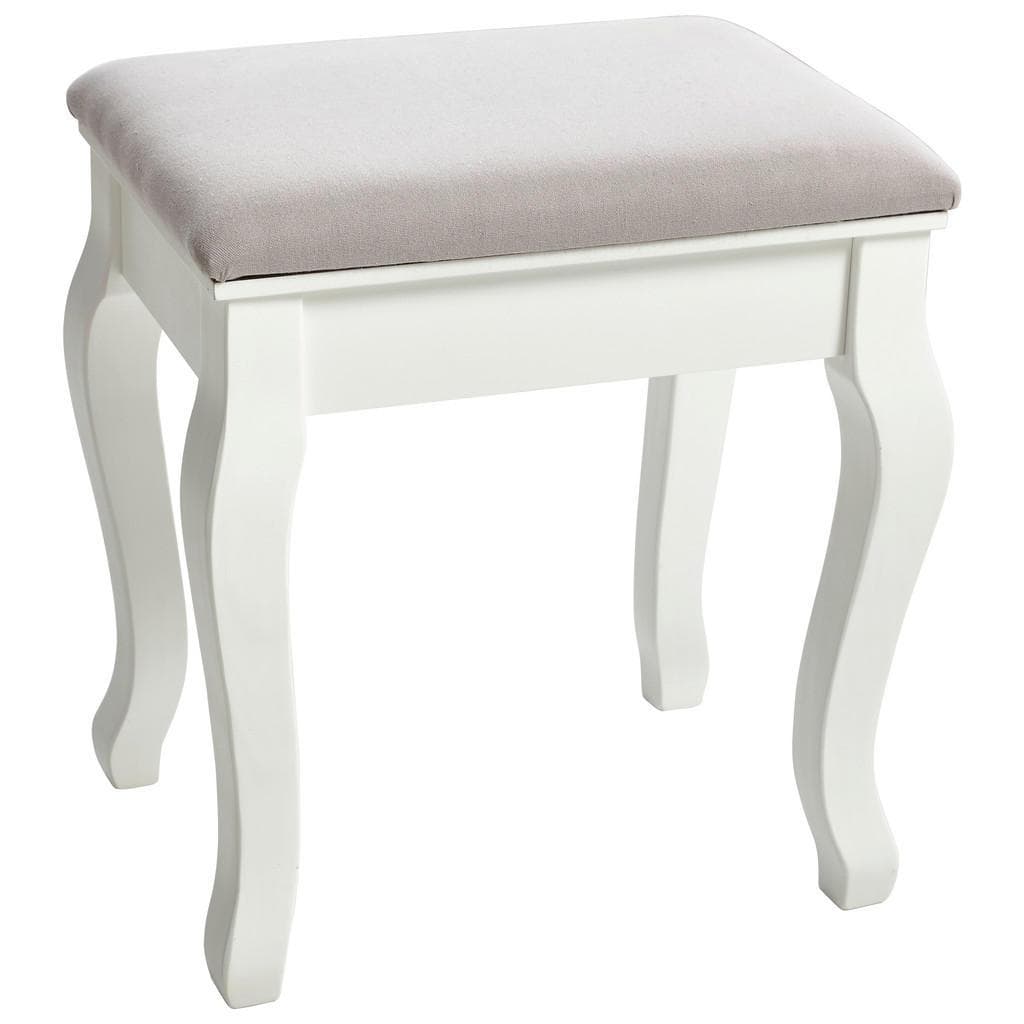 Landscape Hocker Weiß/Grau Massivholz Kiefer Polsterung