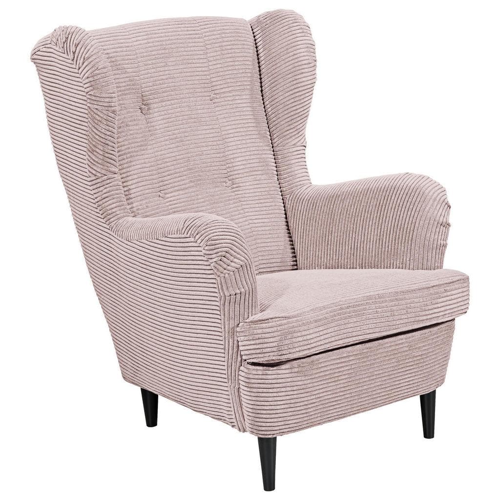 Carryhome Ohrensessel Rosa Textil Buche Massiv